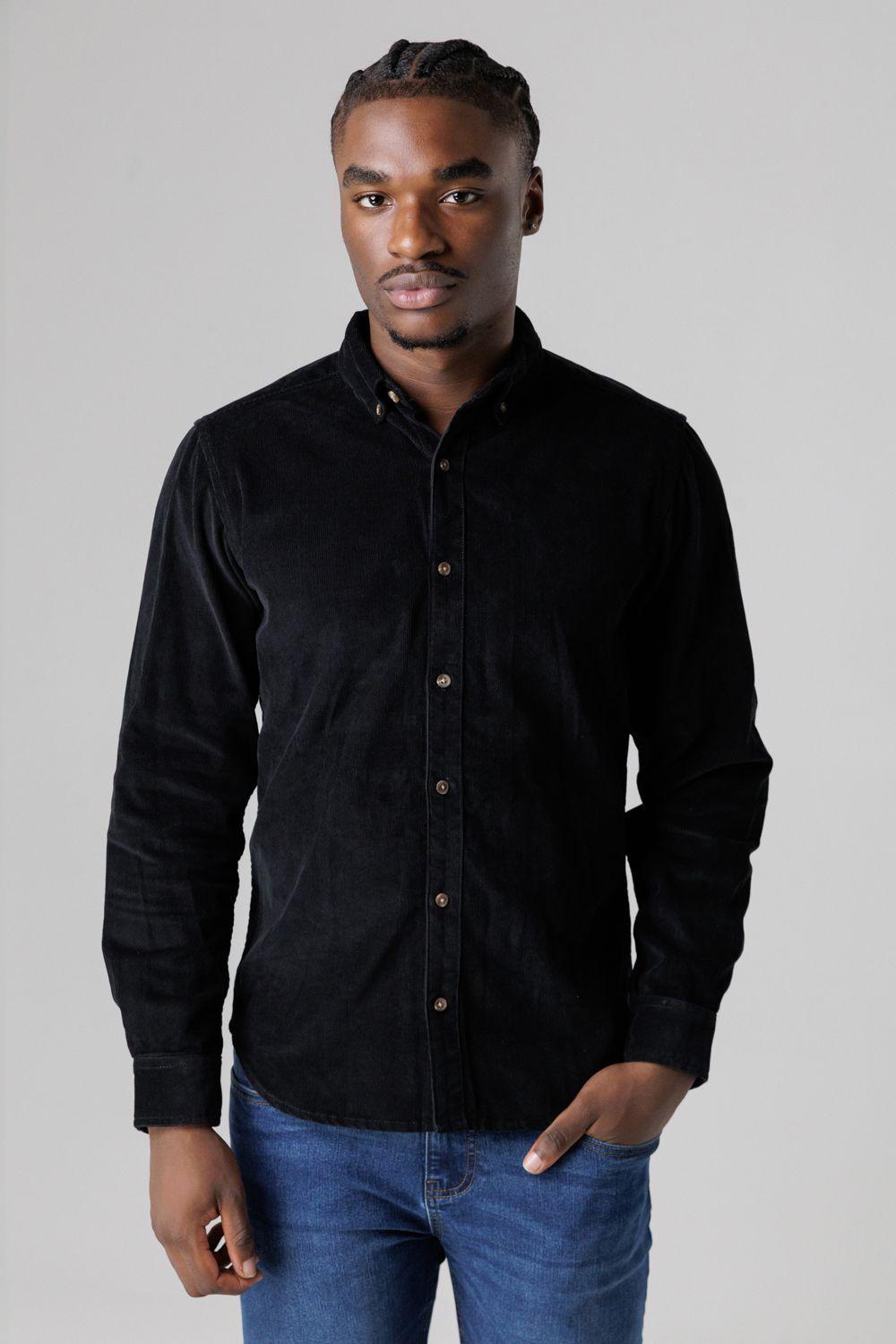 Cotton Long Sleeve Corduroy Button-up Shirt by TOKYO LAUNDRY