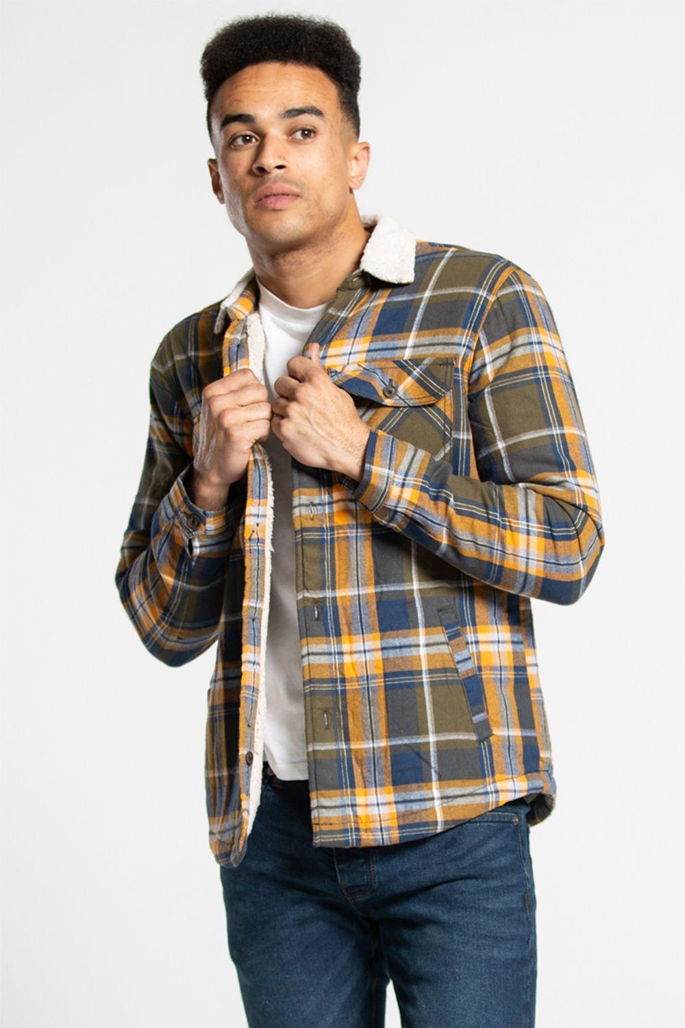 Cotton Long Sleeve Padded Check Shirt With Sherpa Lining by TOKYO LAUNDRY