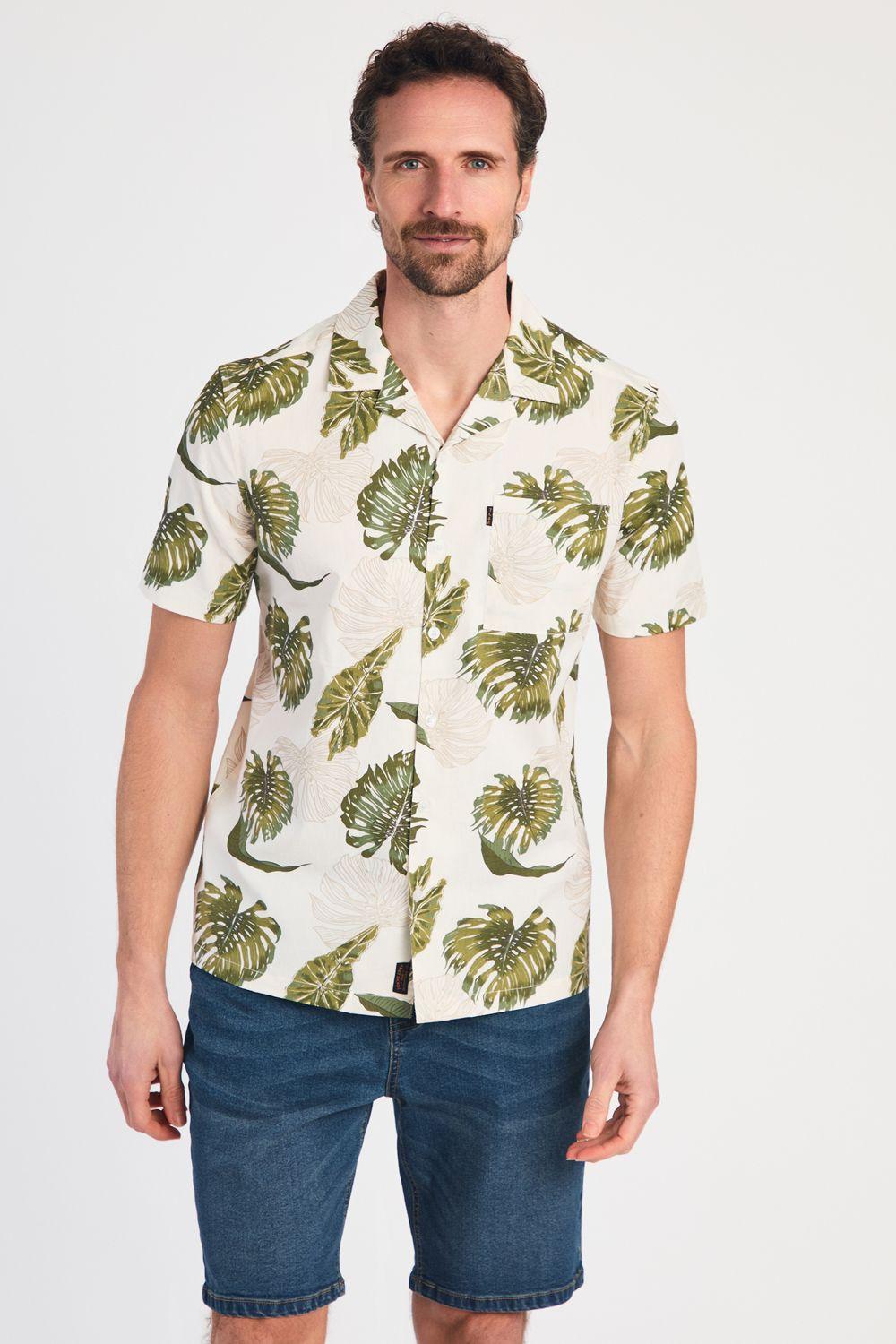 Cotton Printed Poplin Short Sleeve Shirt by TOKYO LAUNDRY