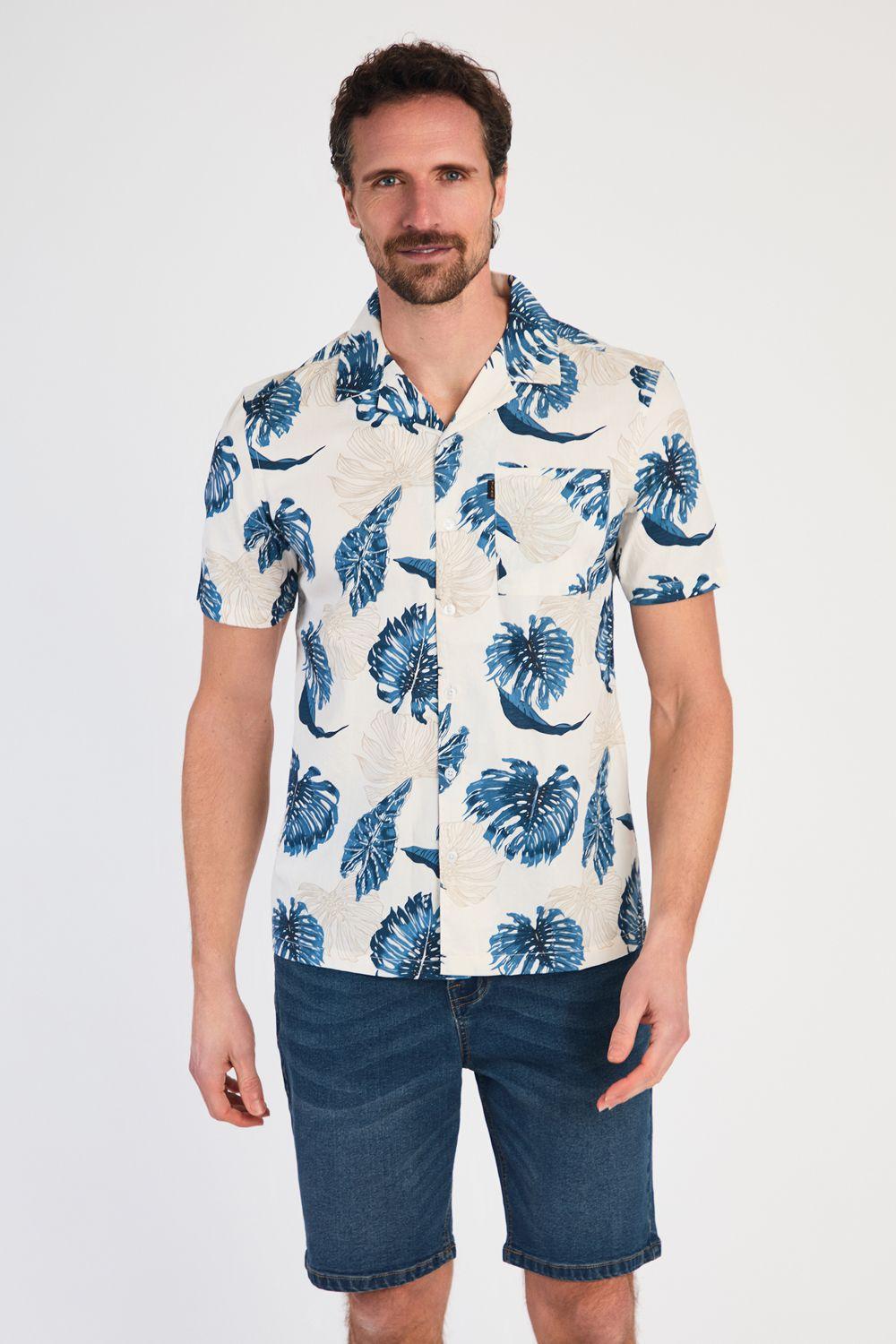 Cotton Printed Poplin Short Sleeve Shirt by TOKYO LAUNDRY