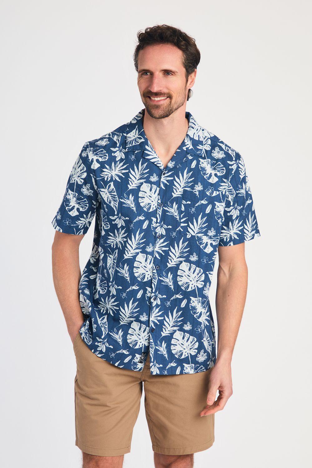 Cotton Printed Poplin Short Sleeve Shirt by TOKYO LAUNDRY