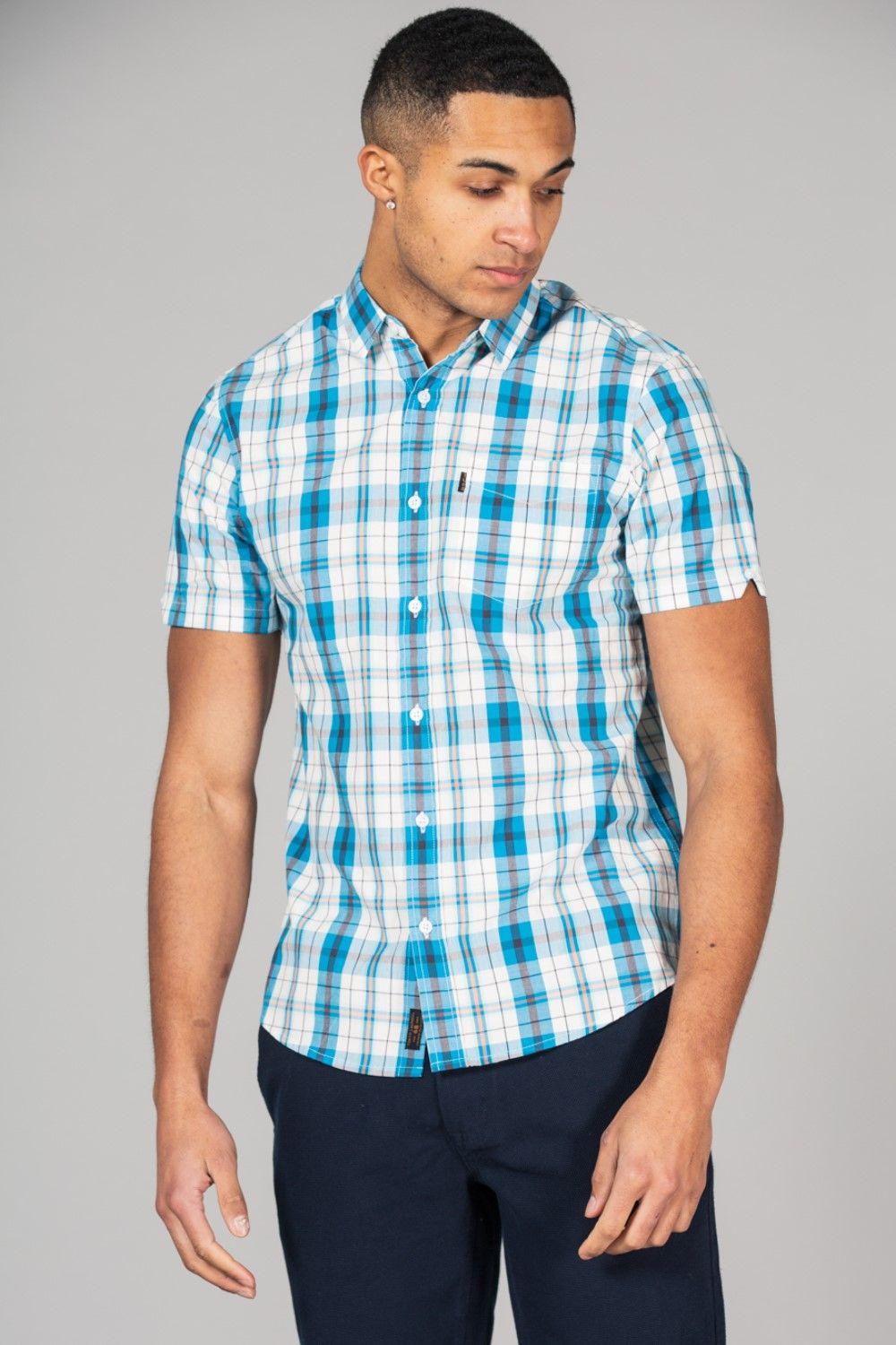 Cotton Short Sleeve Button-Up Checked Shirt by TOKYO LAUNDRY