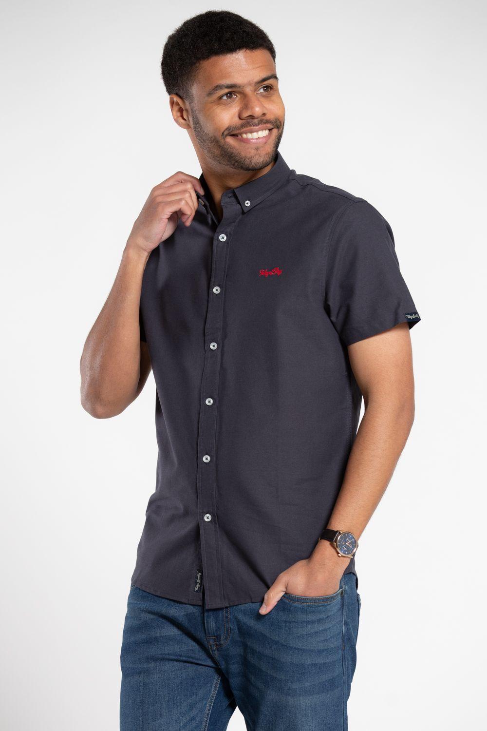 Cotton Short Sleeved Button-Up Oxford Shirt by TOKYO LAUNDRY