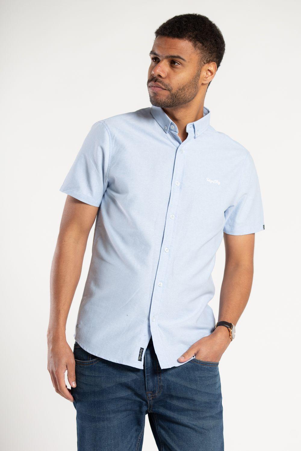 Cotton Short Sleeved Button-Up Oxford Shirt by TOKYO LAUNDRY