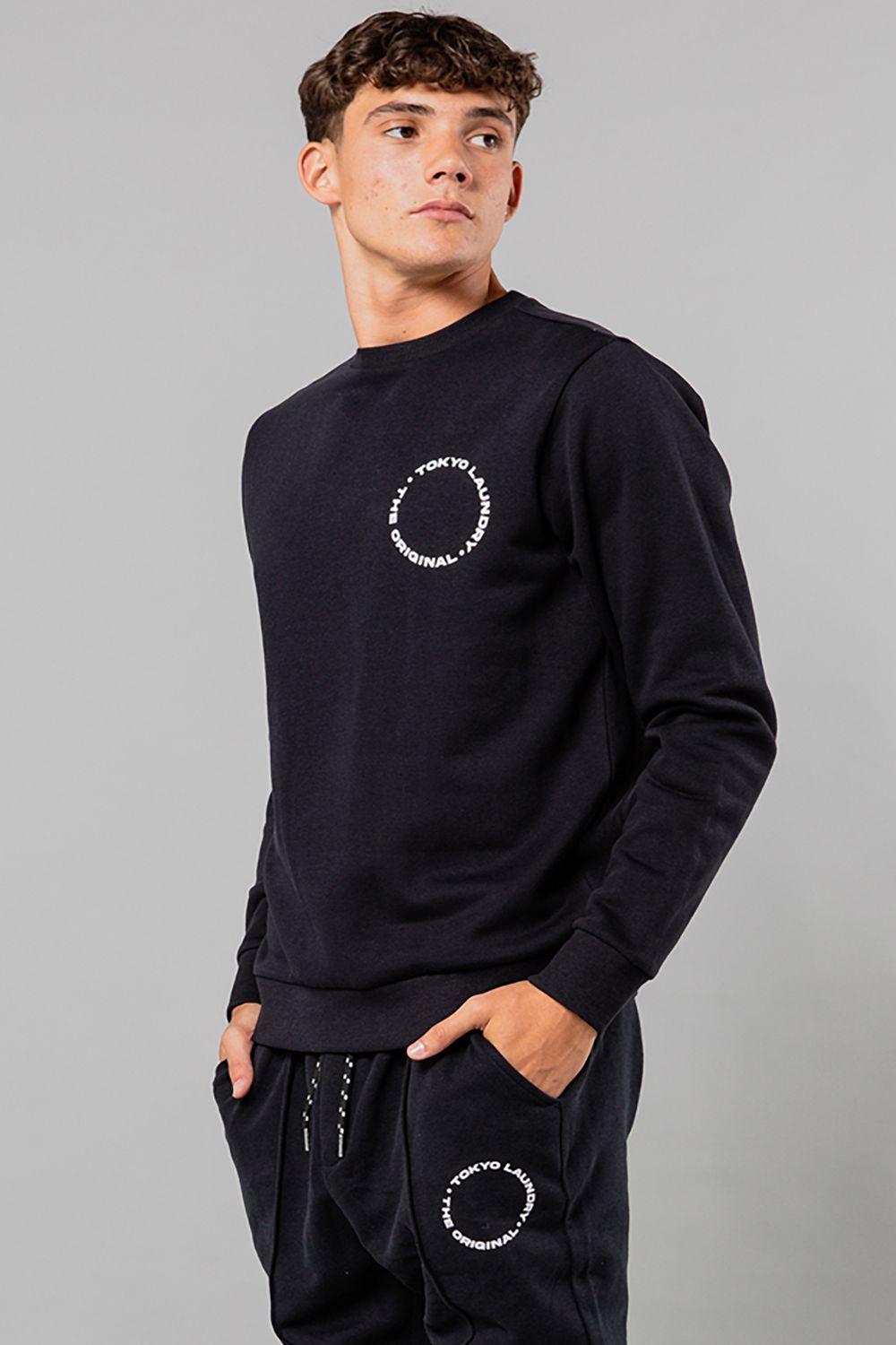 Crew Neck Sweatshirt with Logo Print by TOKYO LAUNDRY