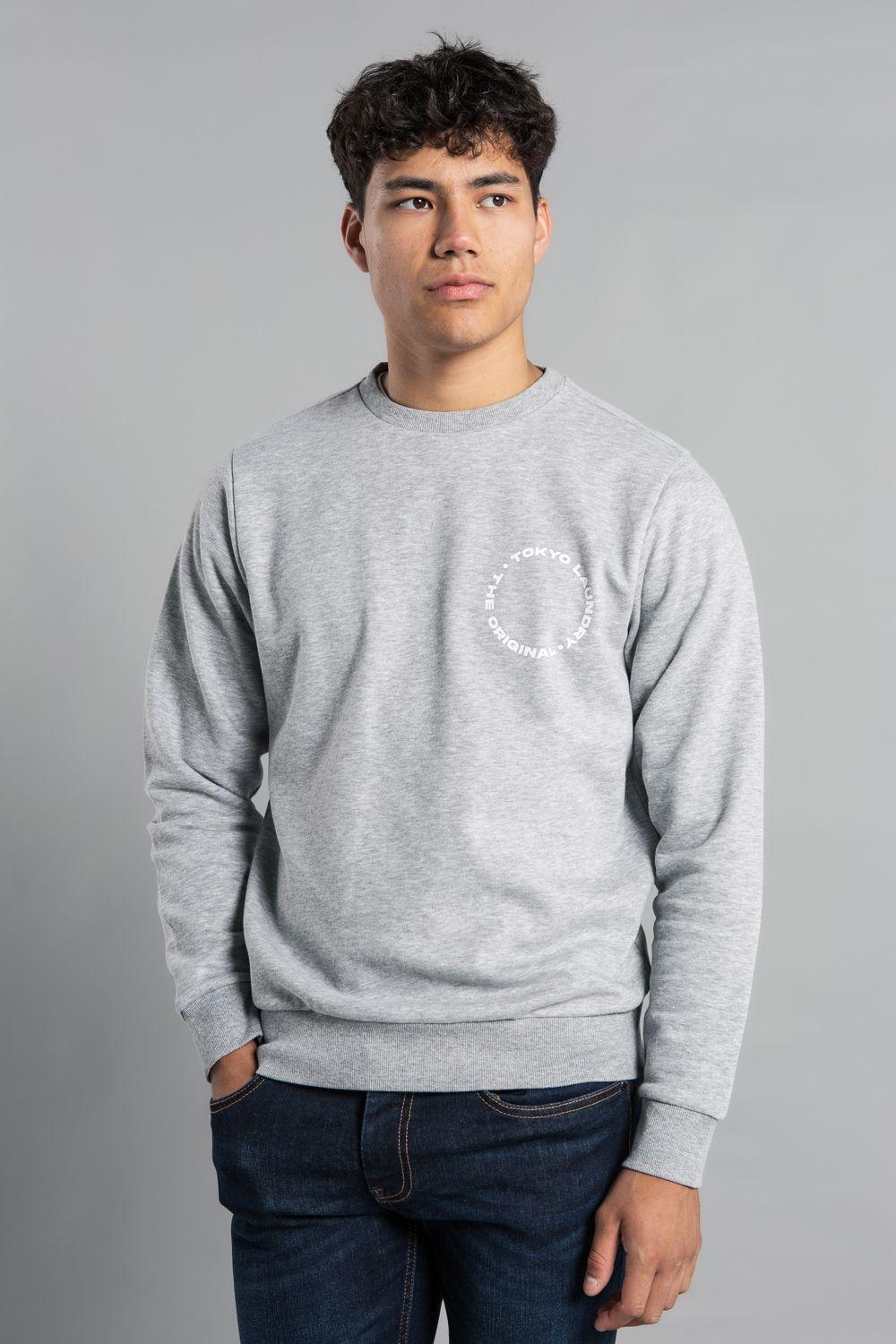 Crew Neck Sweatshirt with Logo Print by TOKYO LAUNDRY