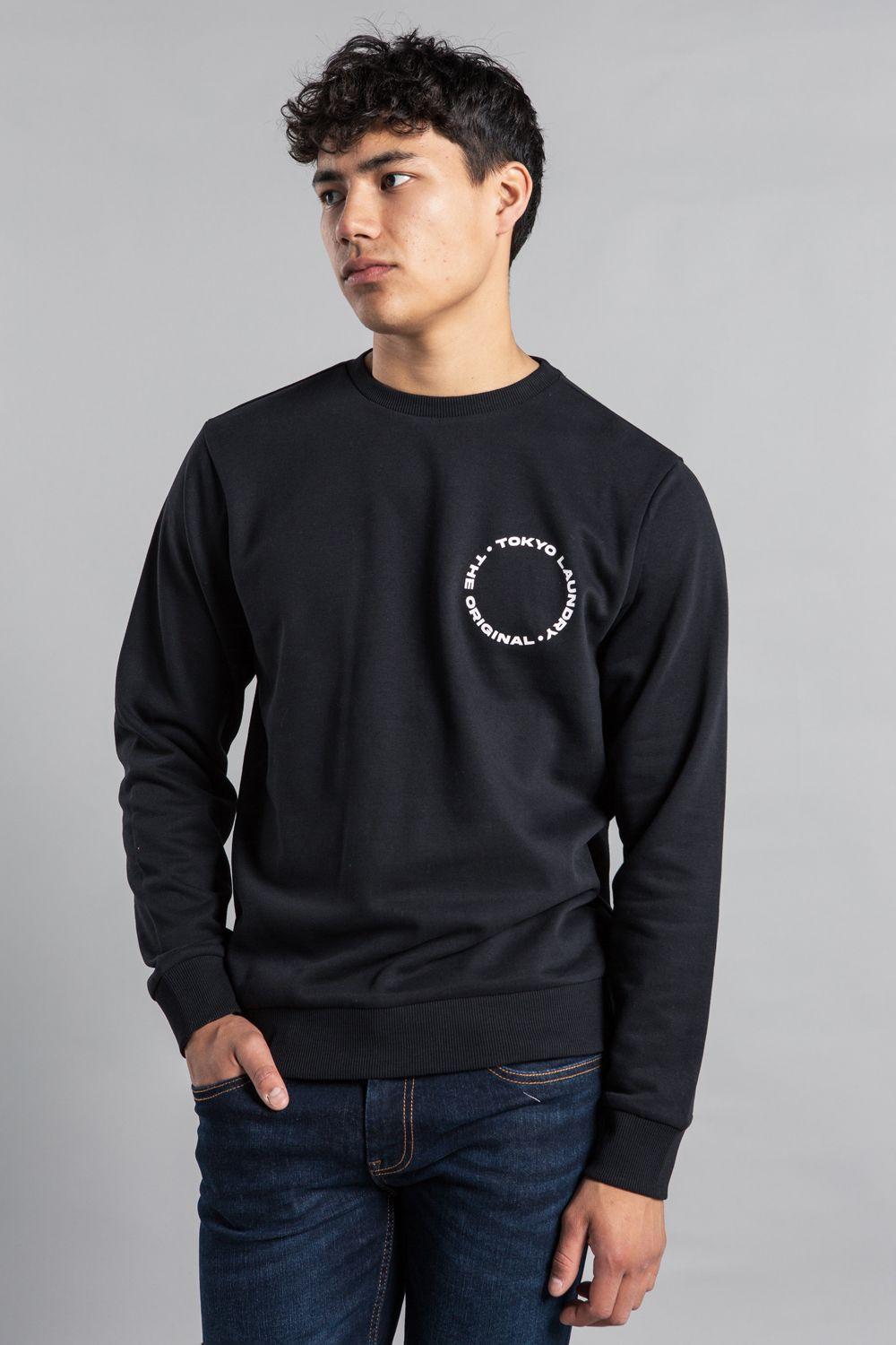 Crew Neck Sweatshirt with Logo Print by TOKYO LAUNDRY