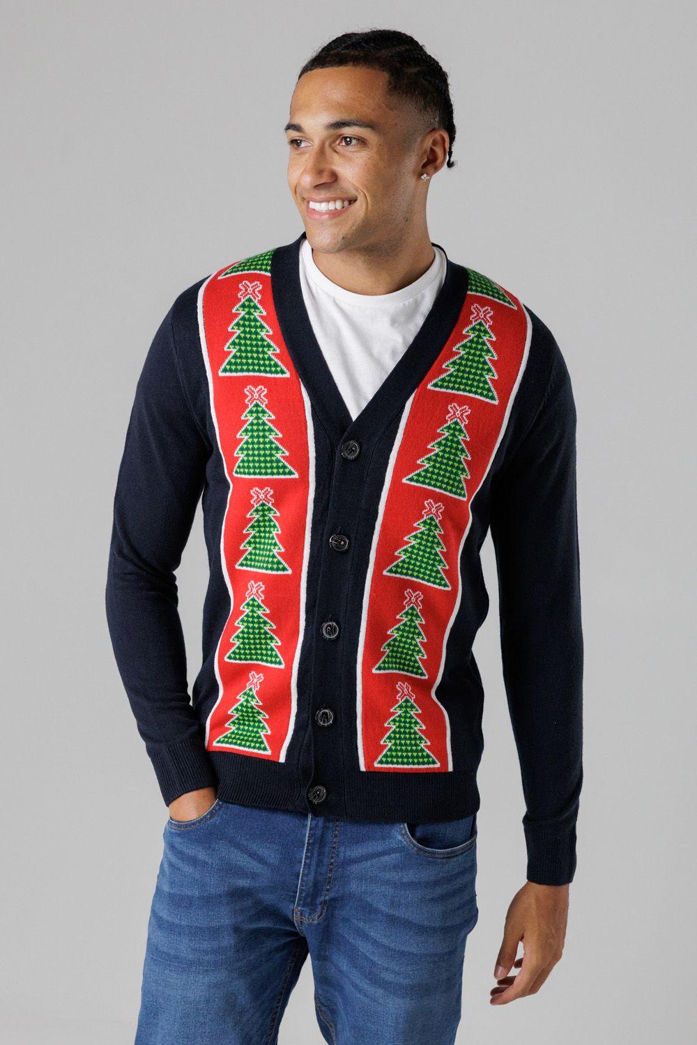 Festive Jacquard V-Neck Cardigan by TOKYO LAUNDRY