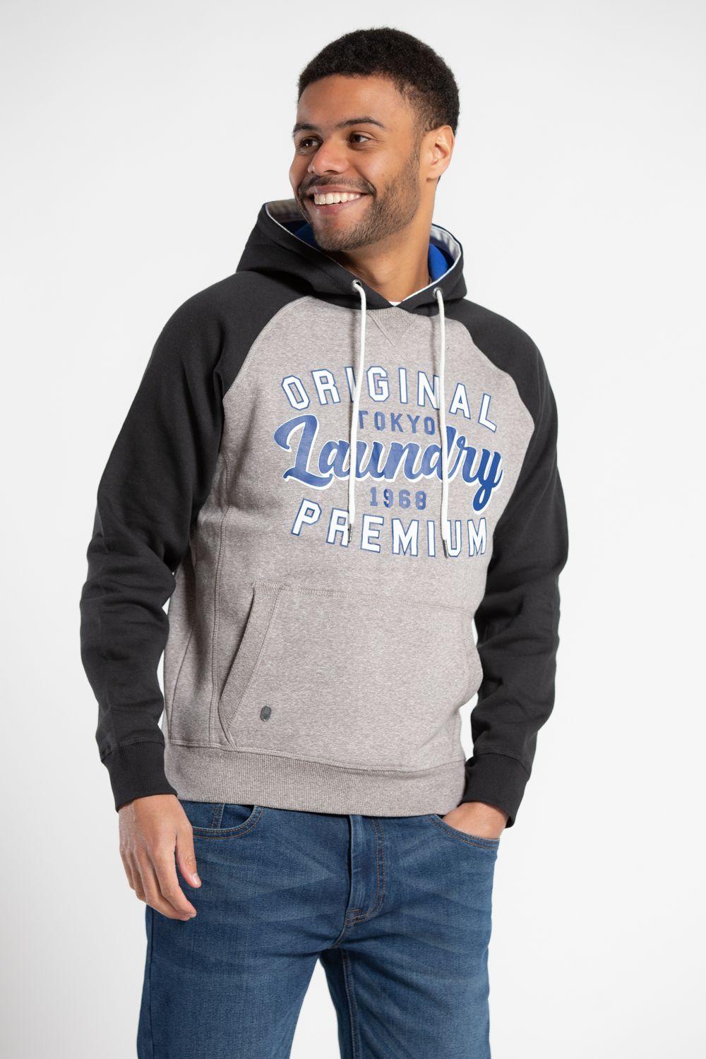 Kangaroo Pocket Drawstring Printed Hoody by TOKYO LAUNDRY Kangaroo Pocket Drawstring Printed Hoody by TOKYO LAUNDRY