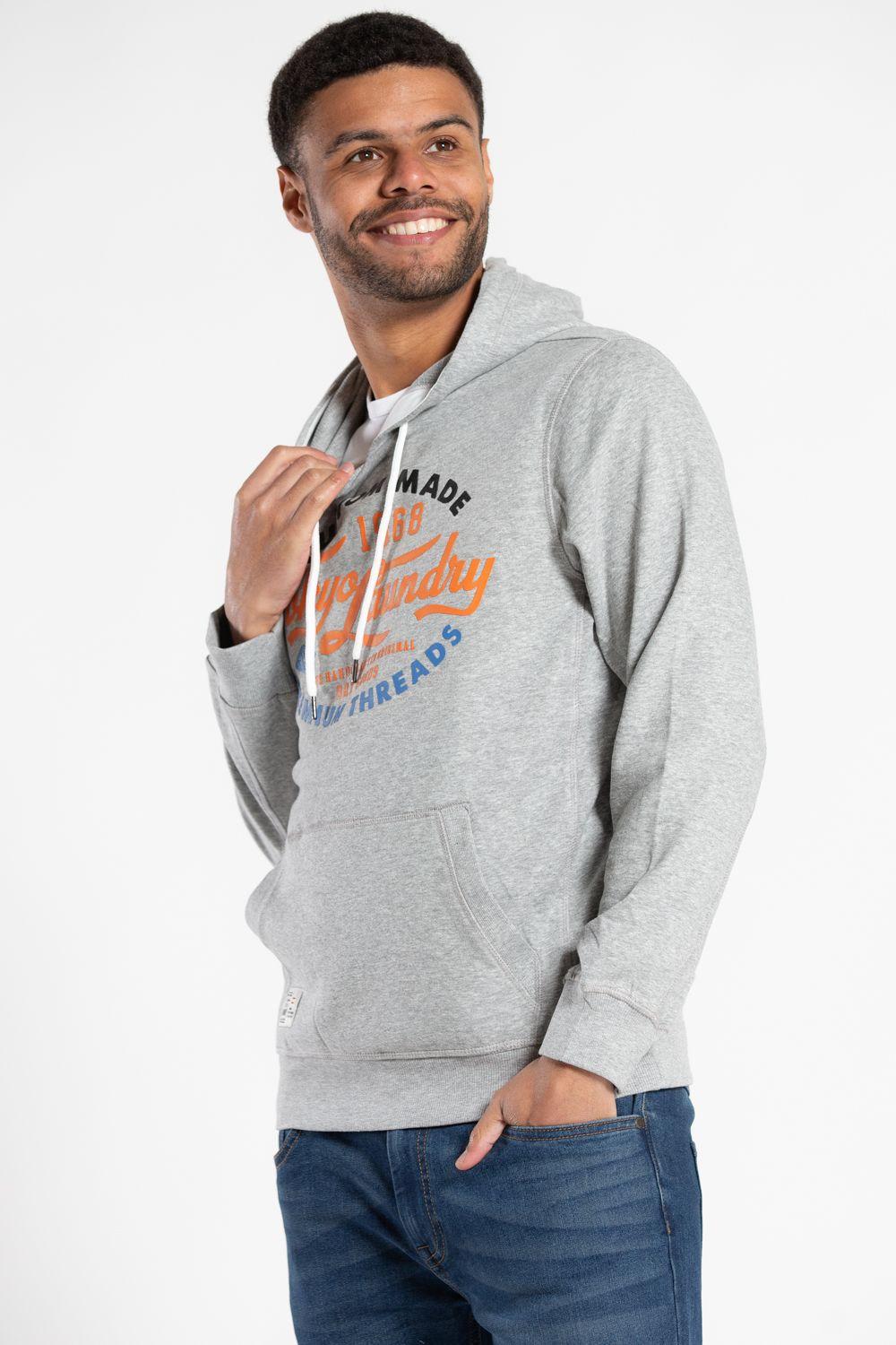 Kangaroo Pocket Drawstring Printed Hoody by TOKYO LAUNDRY