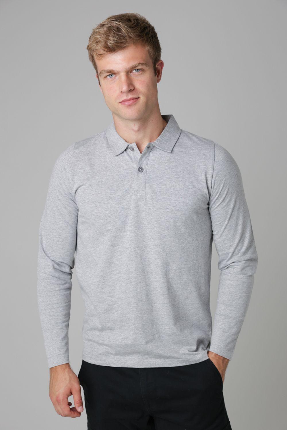 Long Sleeve Cotton Polo Shirt by TOKYO LAUNDRY