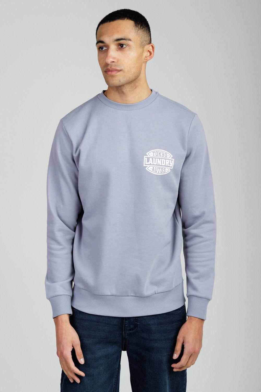 Printed Brushed Back Fleece Crew Neck Sweatshirt by TOKYO LAUNDRY