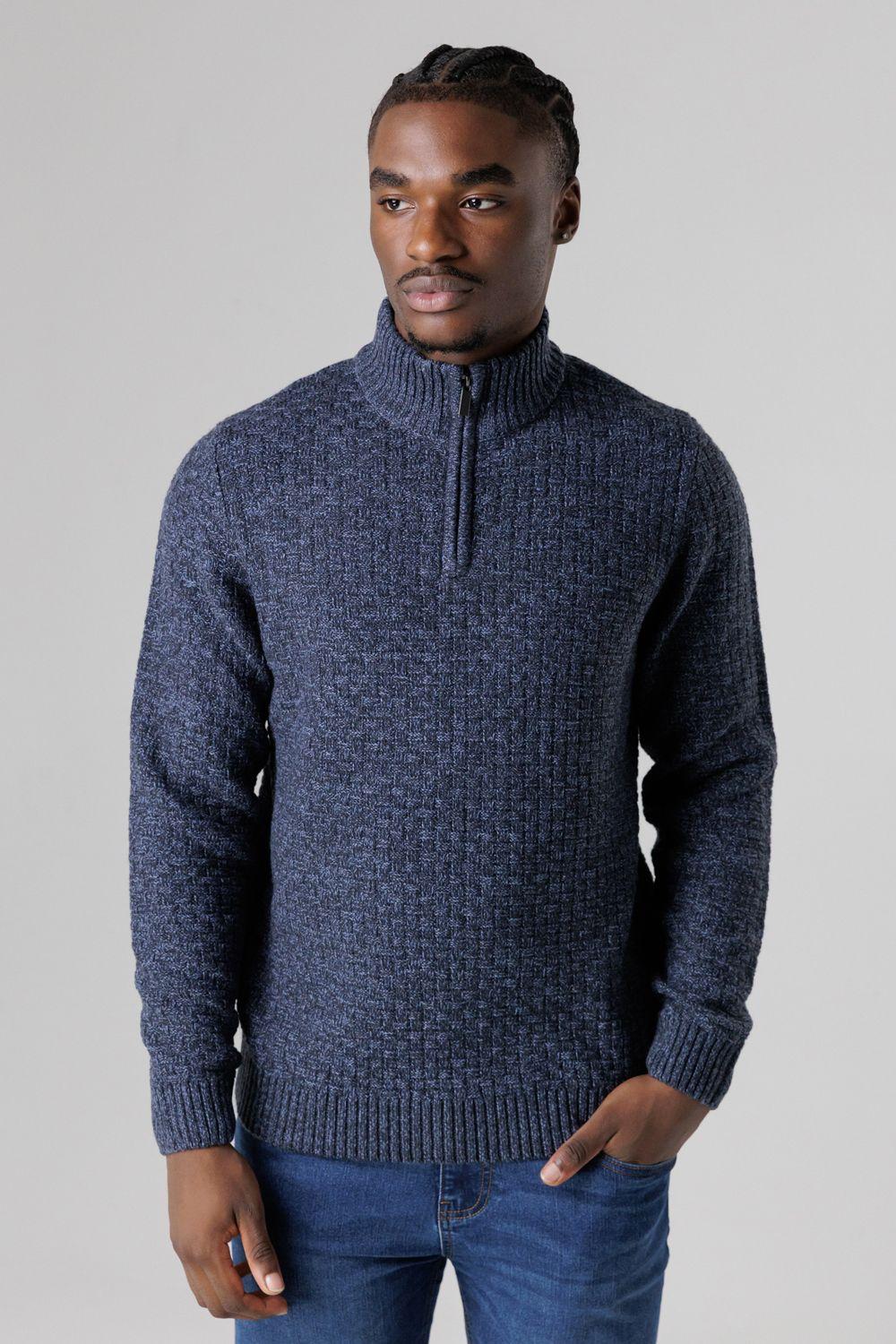 Quarter Zip Basket Stitch Jumper by TOKYO LAUNDRY