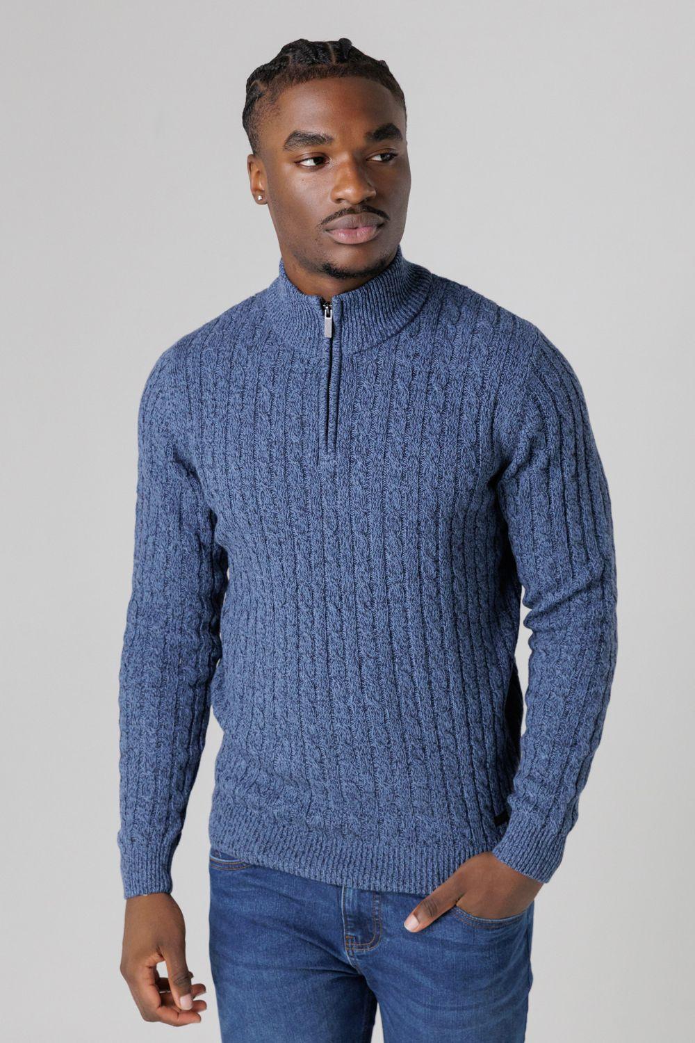 Quarter Zip Cotton Blend Jumper by TOKYO LAUNDRY