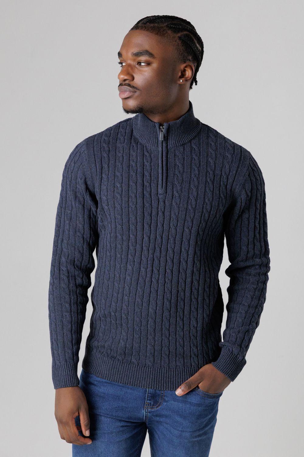 Quarter Zip Cotton Blend Jumper by TOKYO LAUNDRY