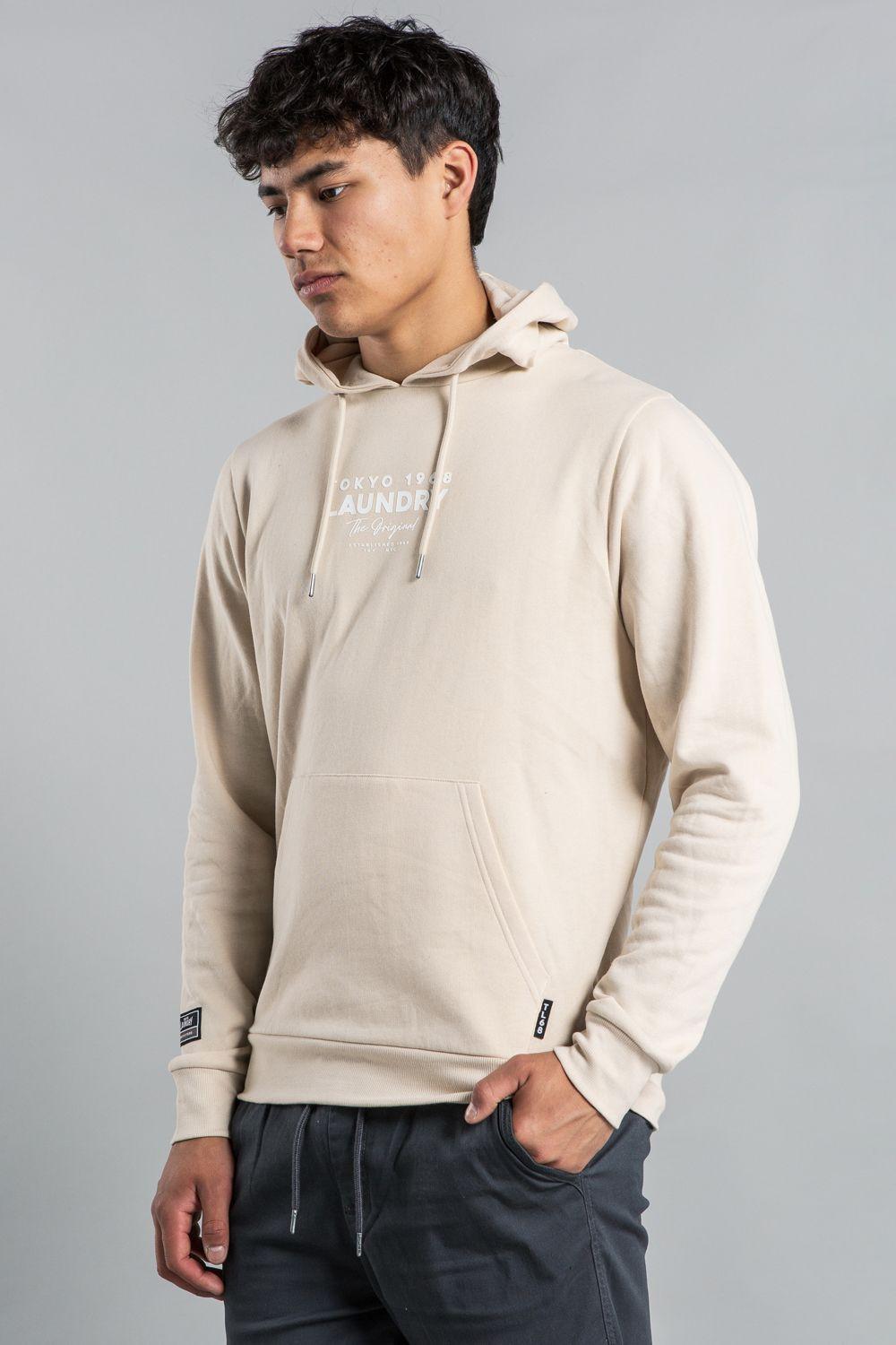 Raised Rubber Print Hoody with Drawcord by TOKYO LAUNDRY