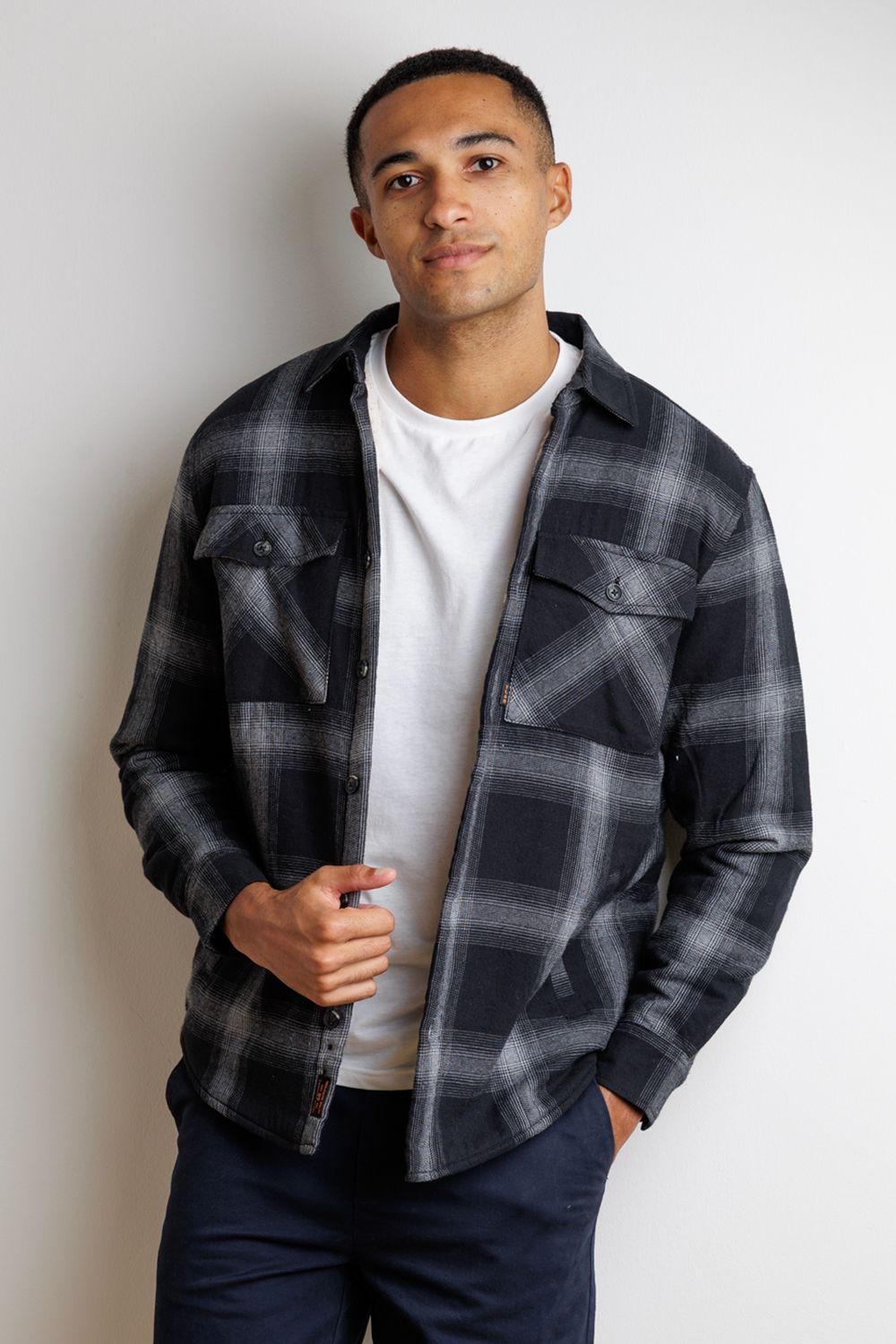 Sherpa-Lined Check Overshirt by TOKYO LAUNDRY