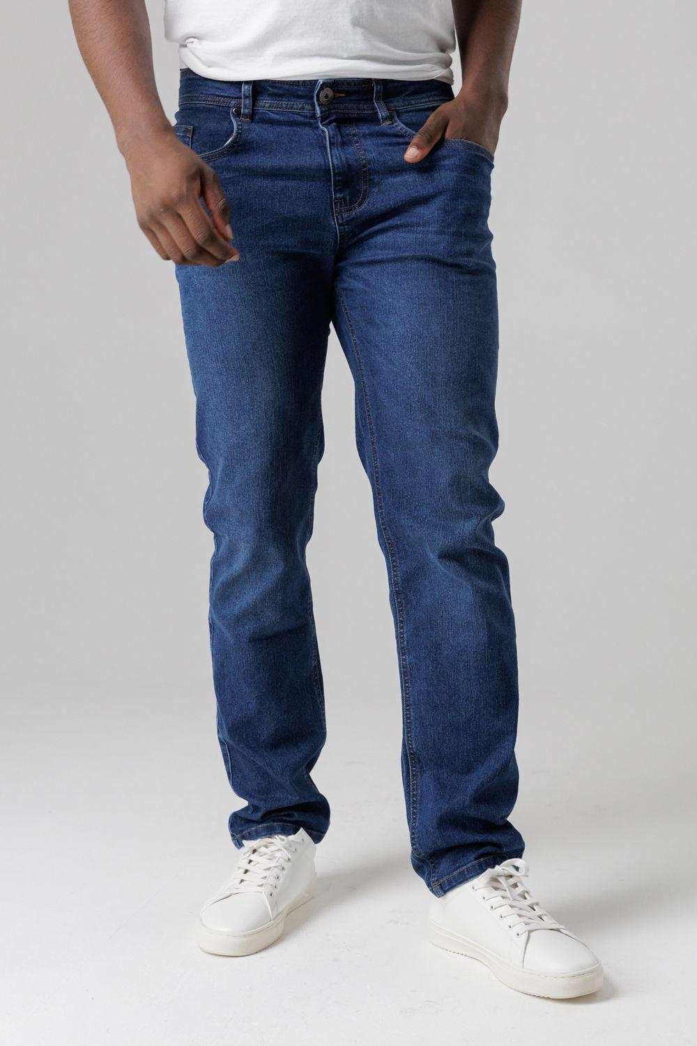 Straight Fit Cotton Blend Jeans by TOKYO LAUNDRY