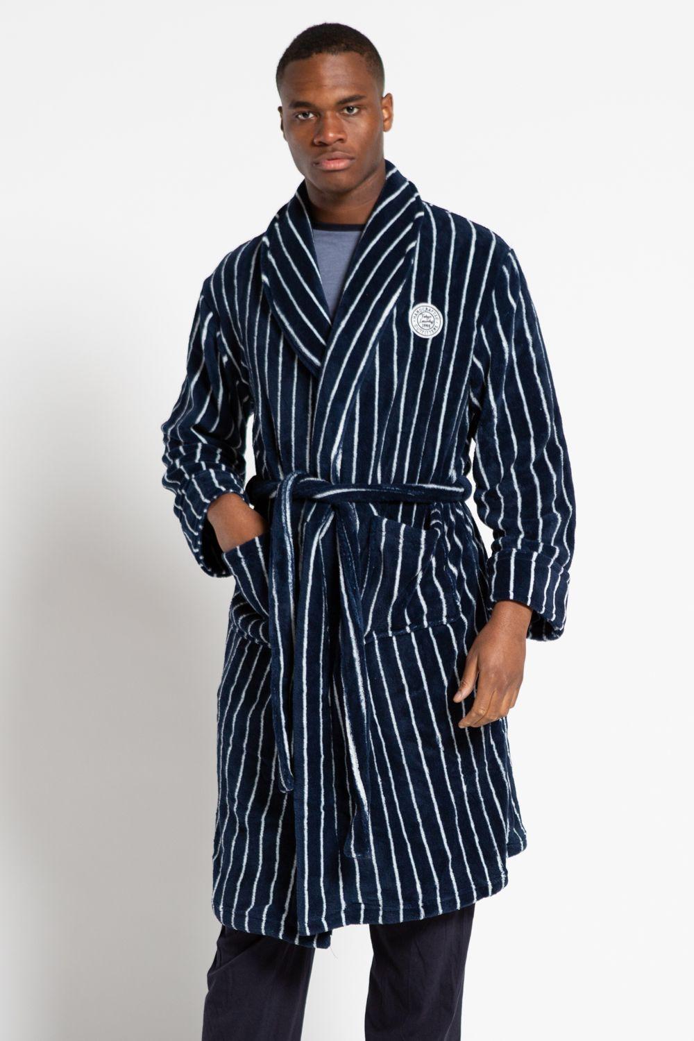Striped Fleece Dressing Gown by TOKYO LAUNDRY