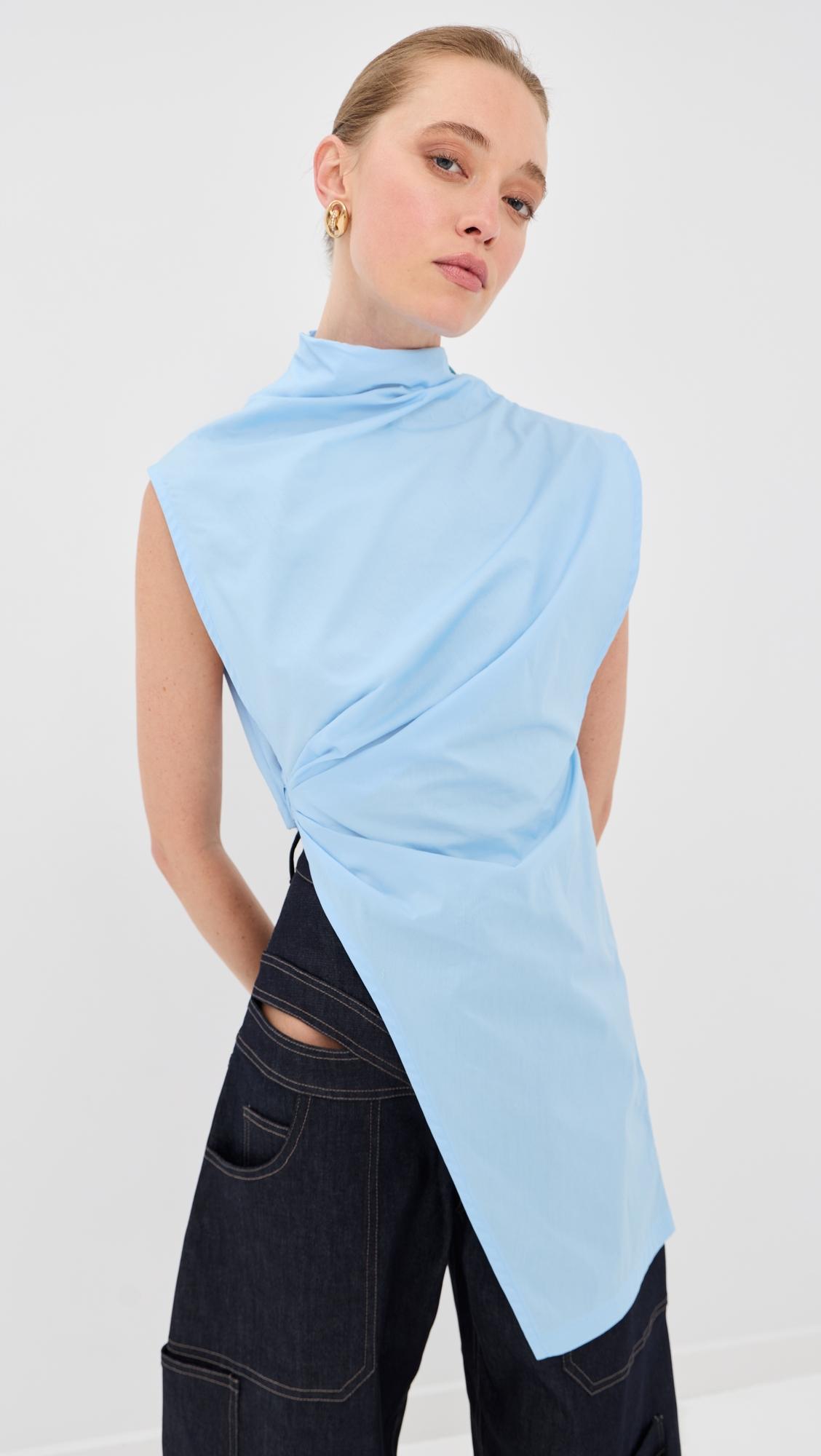 Asymmetric Drape Blouse by TOLU COKER
