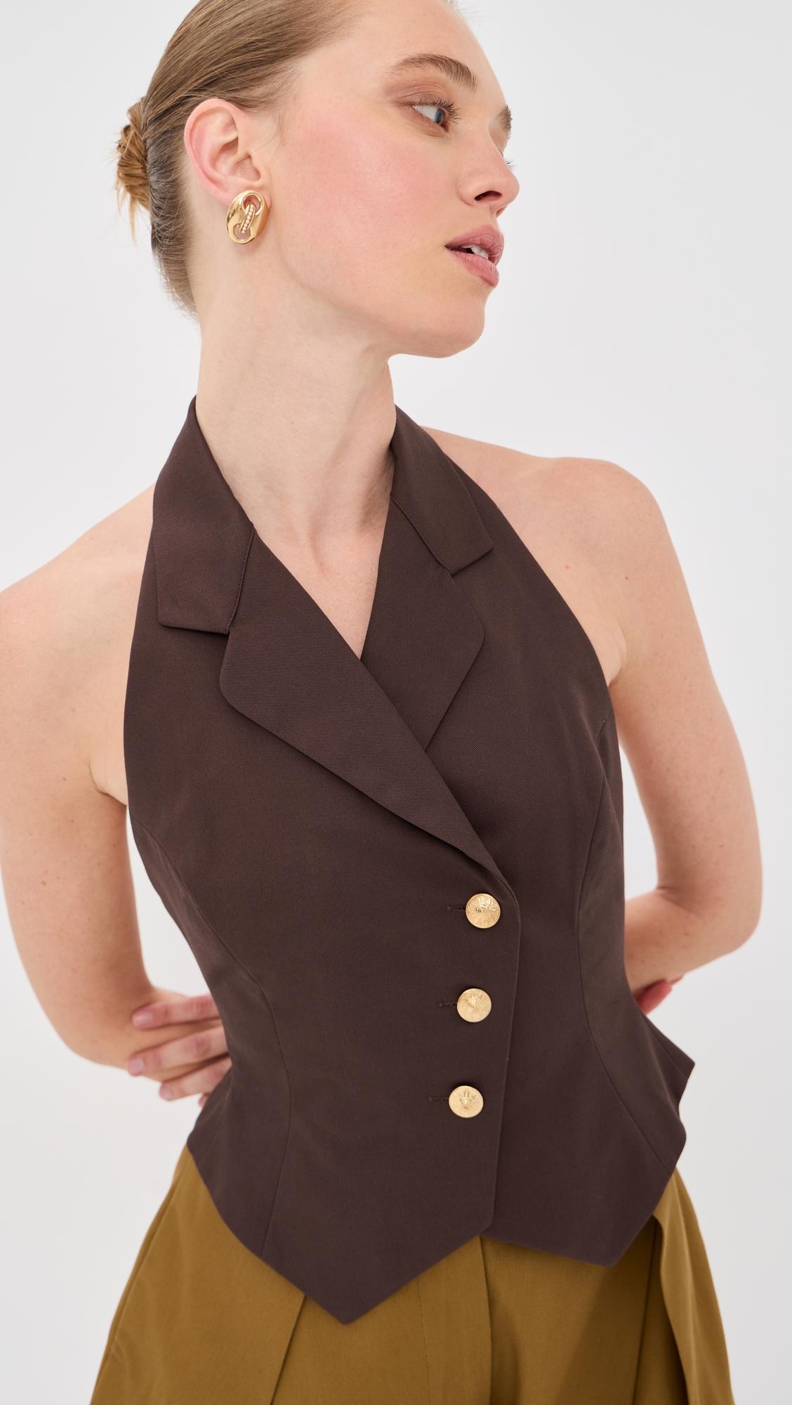 Halter Waistcoat Top by TOLU COKER