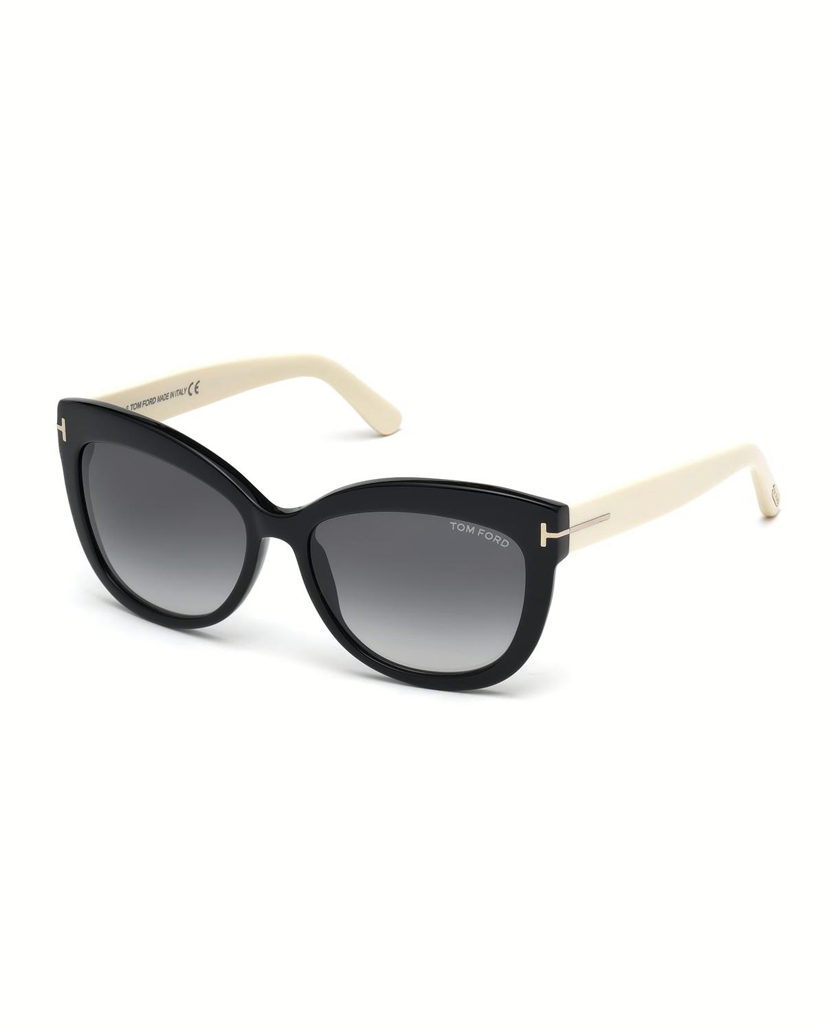 Alistair Two-Tone Squared Cat-Eye Sunglasses by TOM FORD
