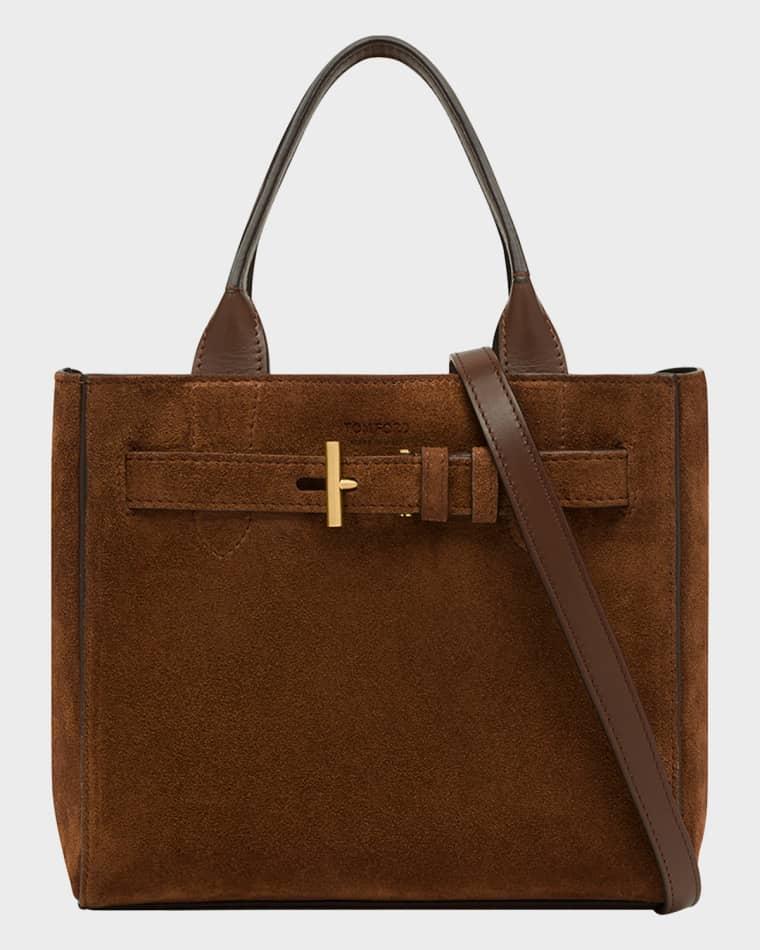 Audrey Small Belted Tote Bag in Suede by TOM FORD