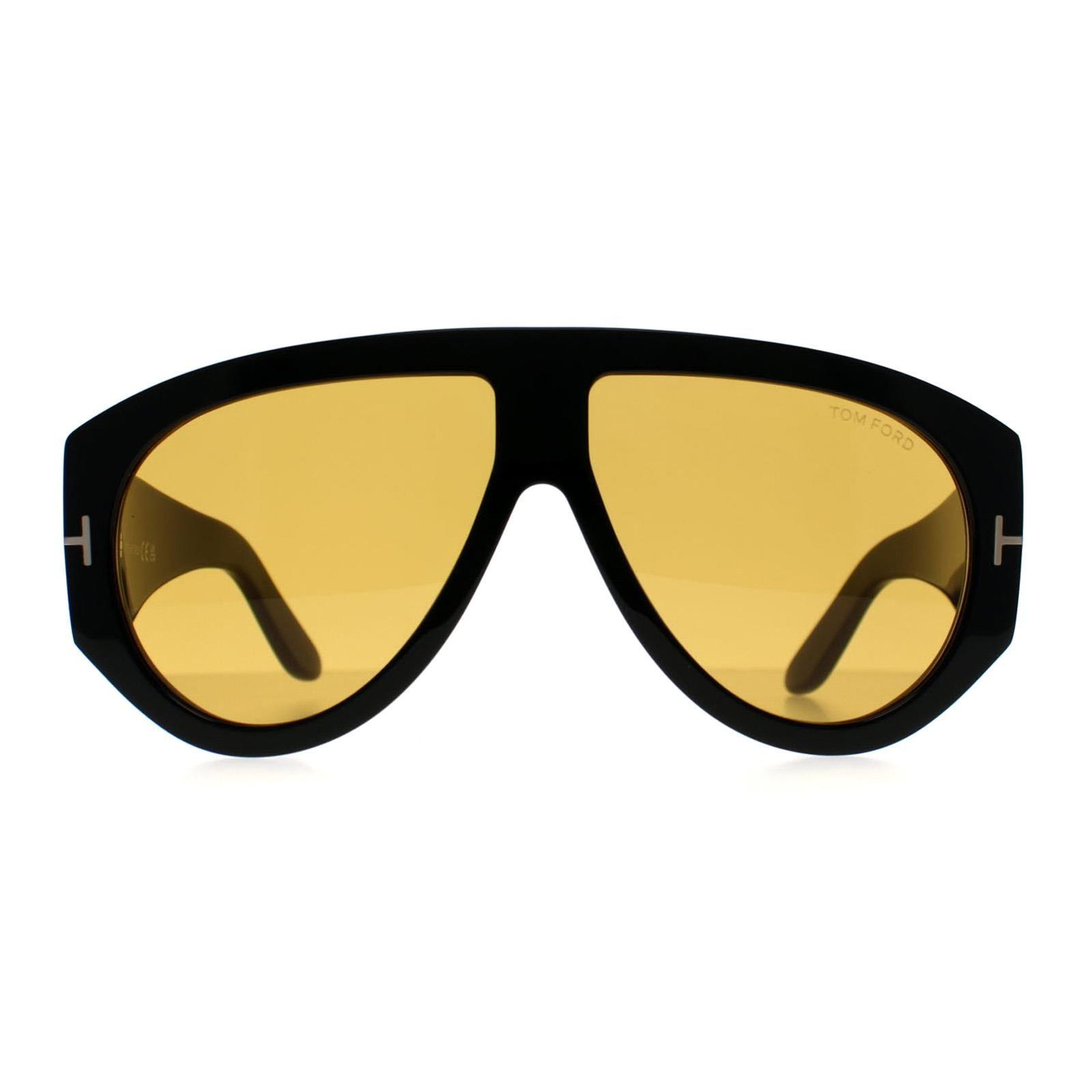 Aviator Shiny Black Brown Bronson FT1044 by TOM FORD
