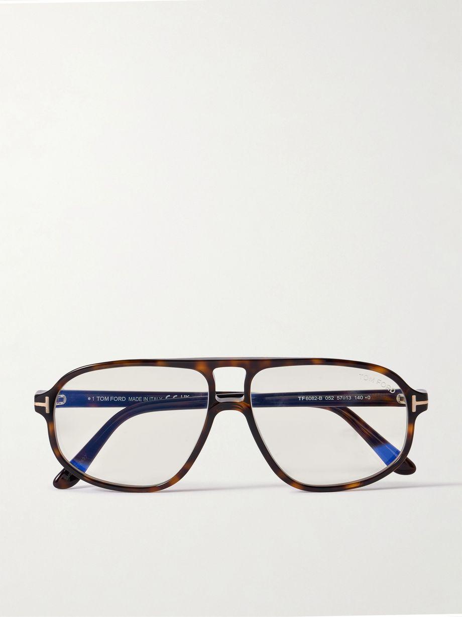 Aviator-style tortoiseshell acetate optical glasses by TOM FORD
