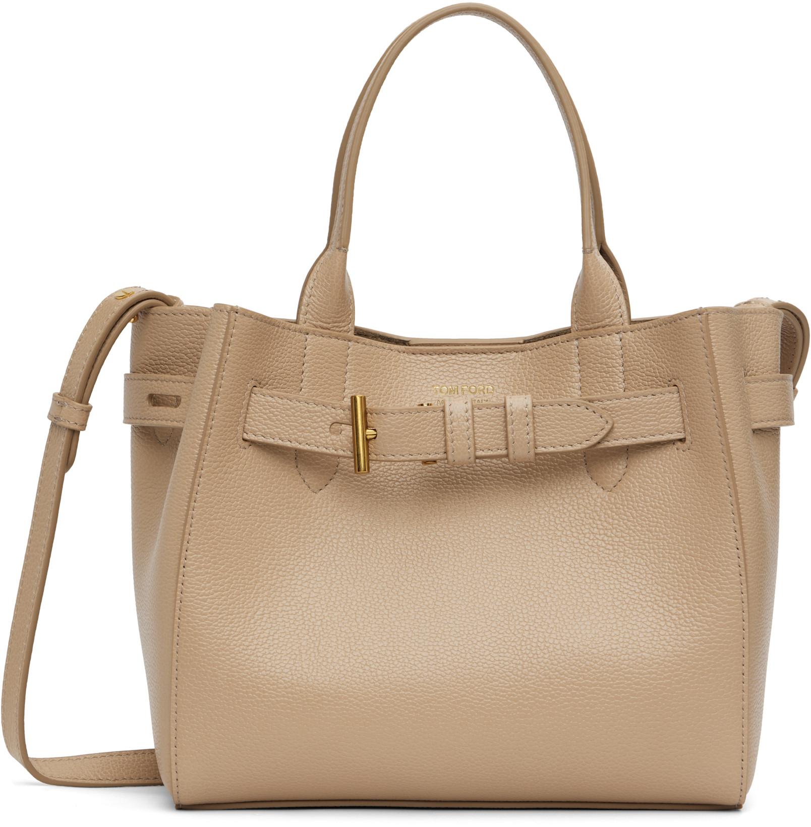 Beige Grain Leather Audrey Small Bag by TOM FORD