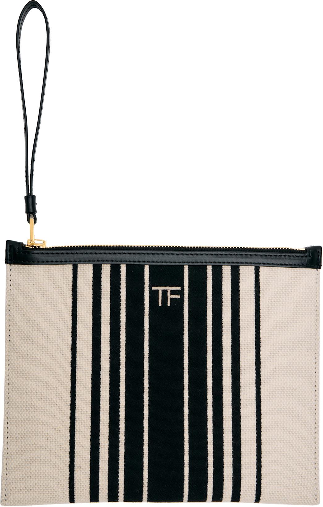 Beige & Black Wristlet Pouch by TOM FORD