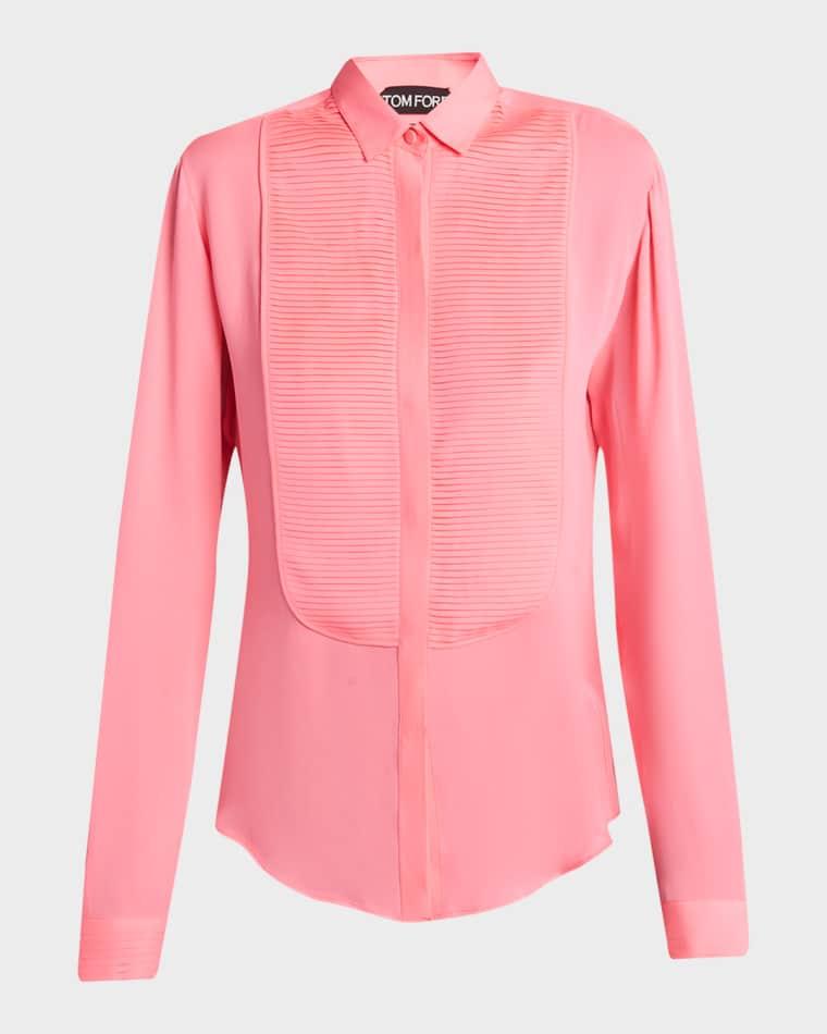 Bib-Front Silk Button-Down Shirt by TOM FORD