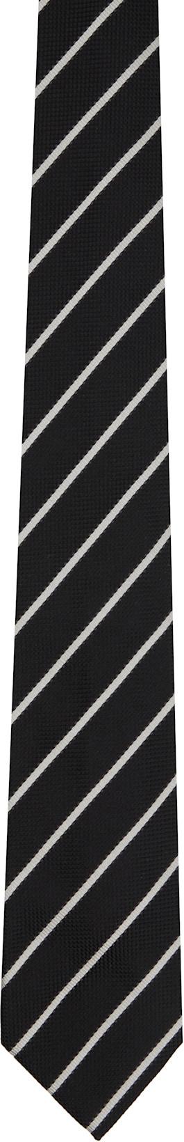 Black Alternate Weave Regimental Tie by TOM FORD