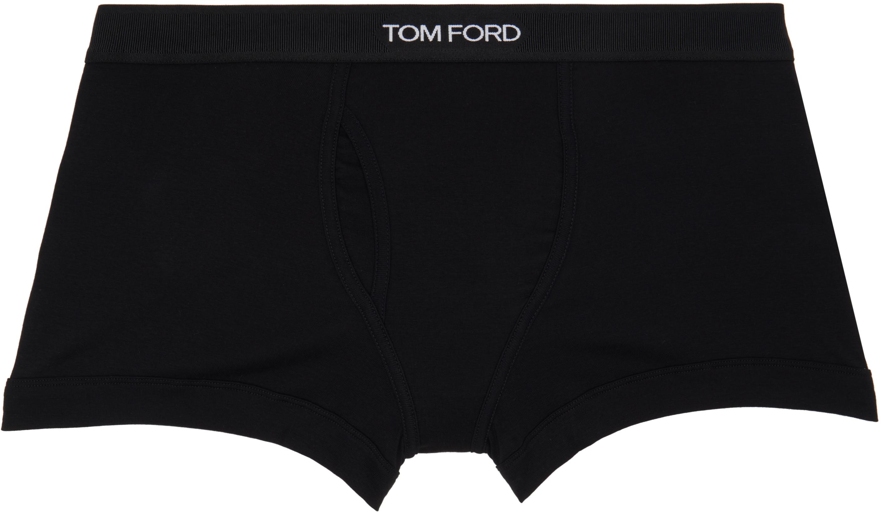 Black Cotton Boxer Briefs by TOM FORD