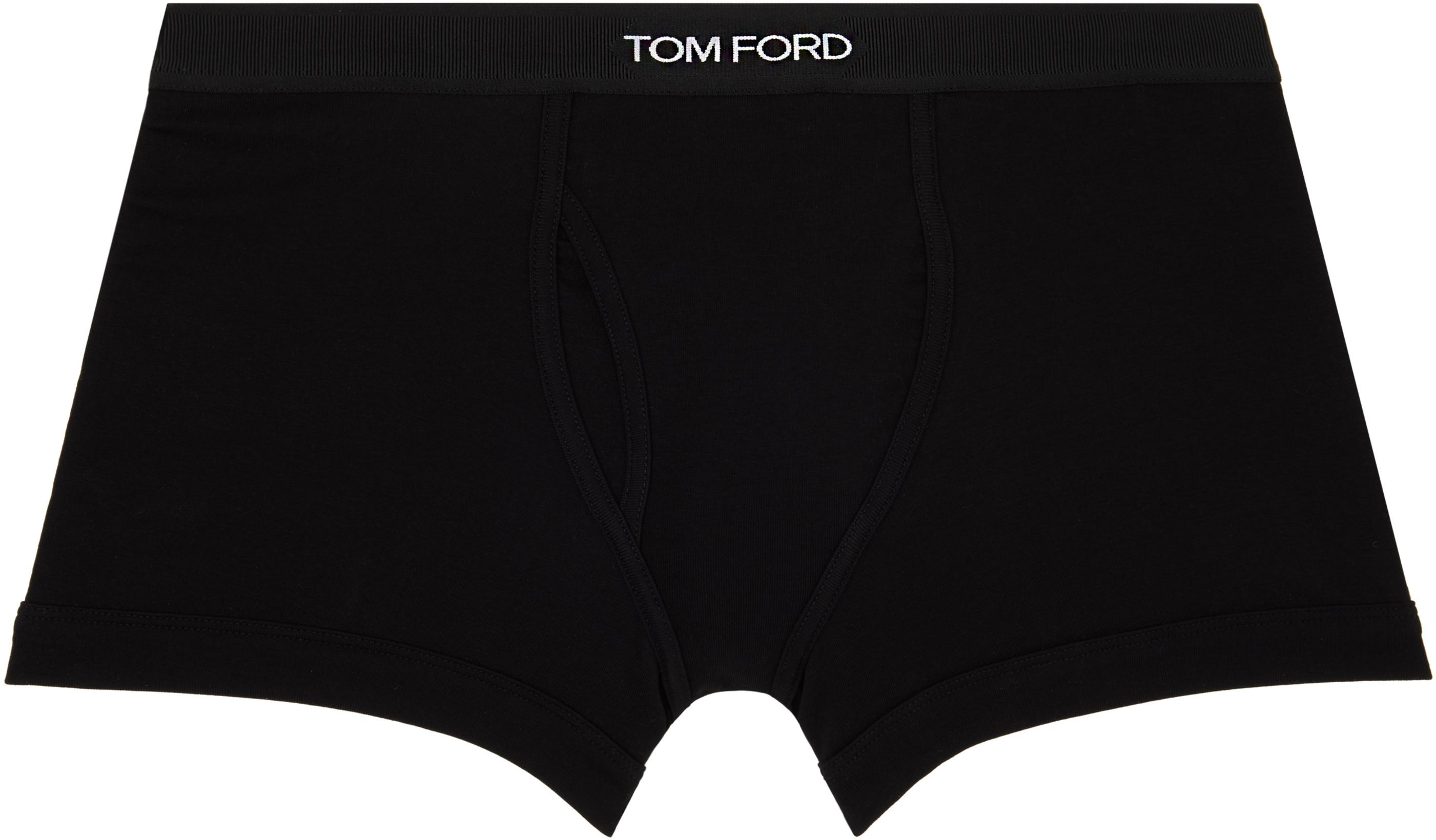 Black Cotton Boxer Briefs by TOM FORD