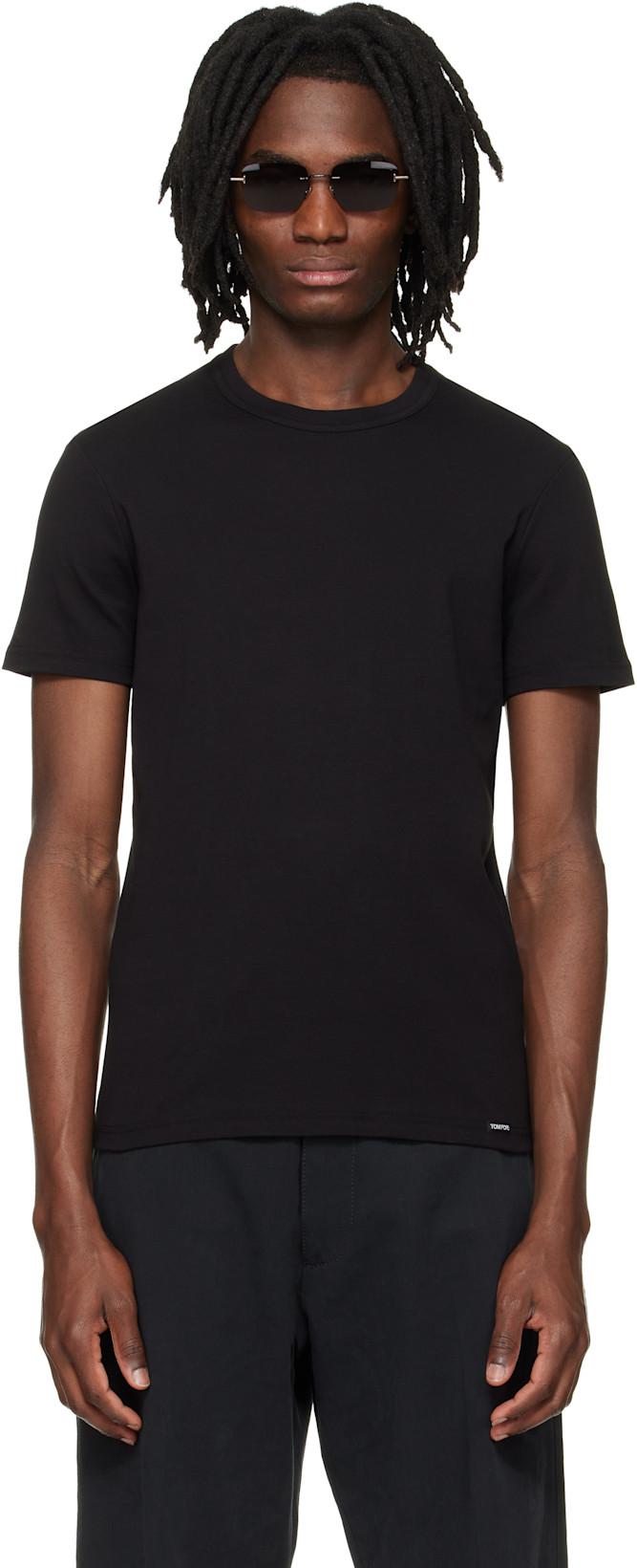 Black Cotton Crewneck T-shirt by TOM FORD