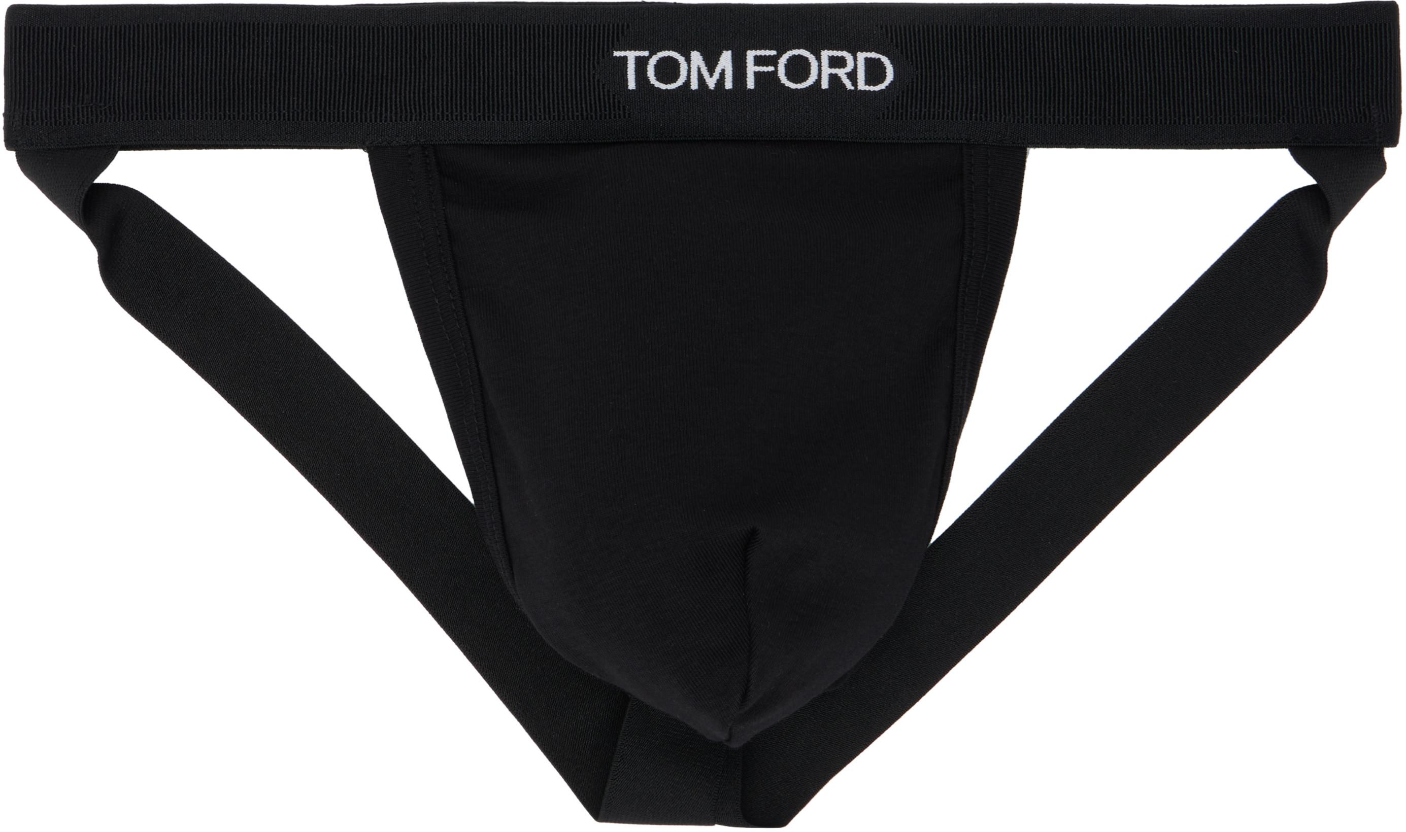 Black Cotton Jock Strap by TOM FORD