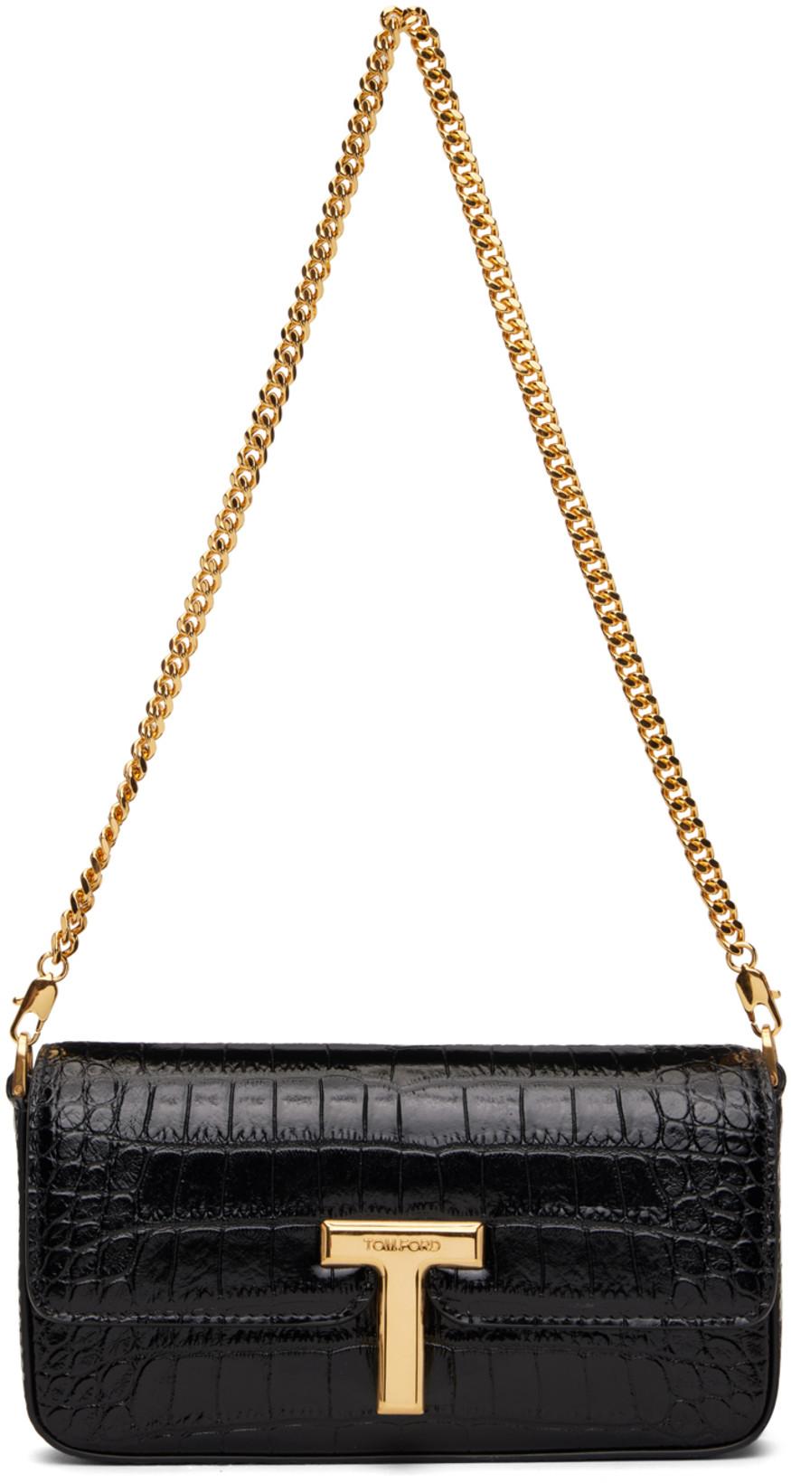 Black Crocodile Leather Wallis Mini Bag by TOM FORD