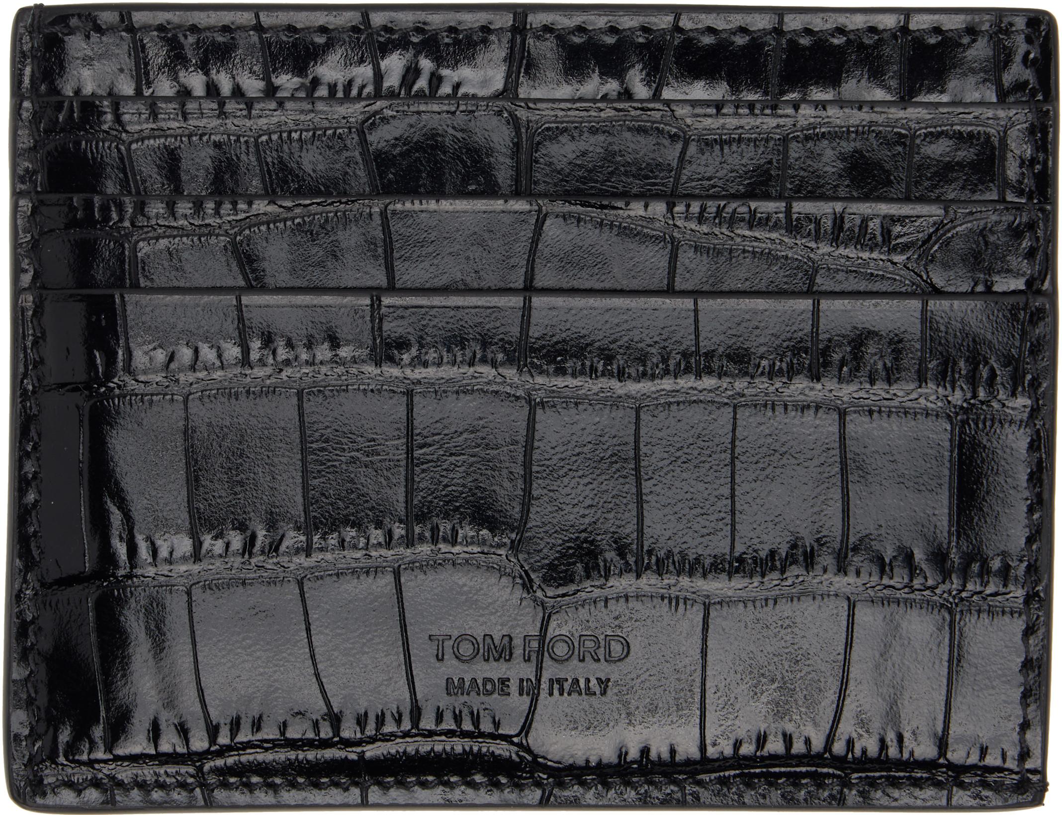 Black Exotic Line Card Holder by TOM FORD