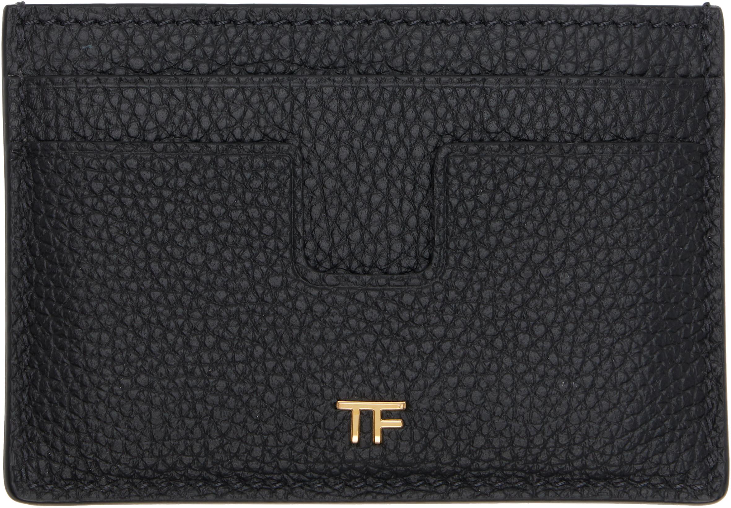 Black Grain Leather Card Holder by TOM FORD