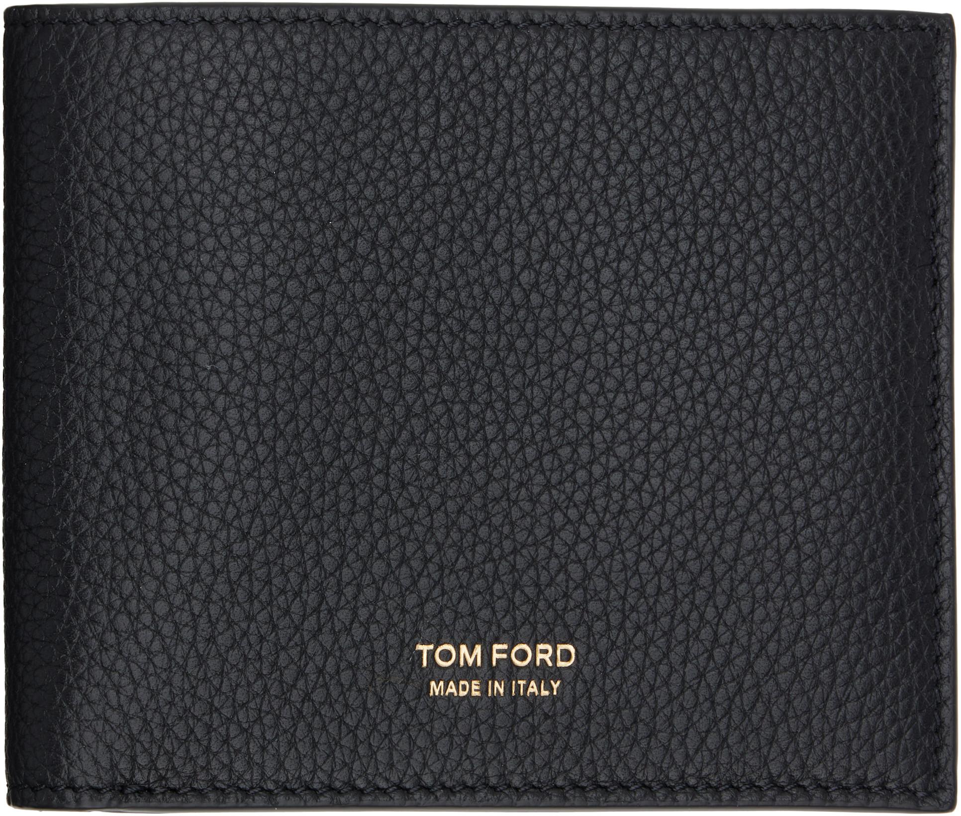 Black Grain Leather Classic Bifold Wallet by TOM FORD