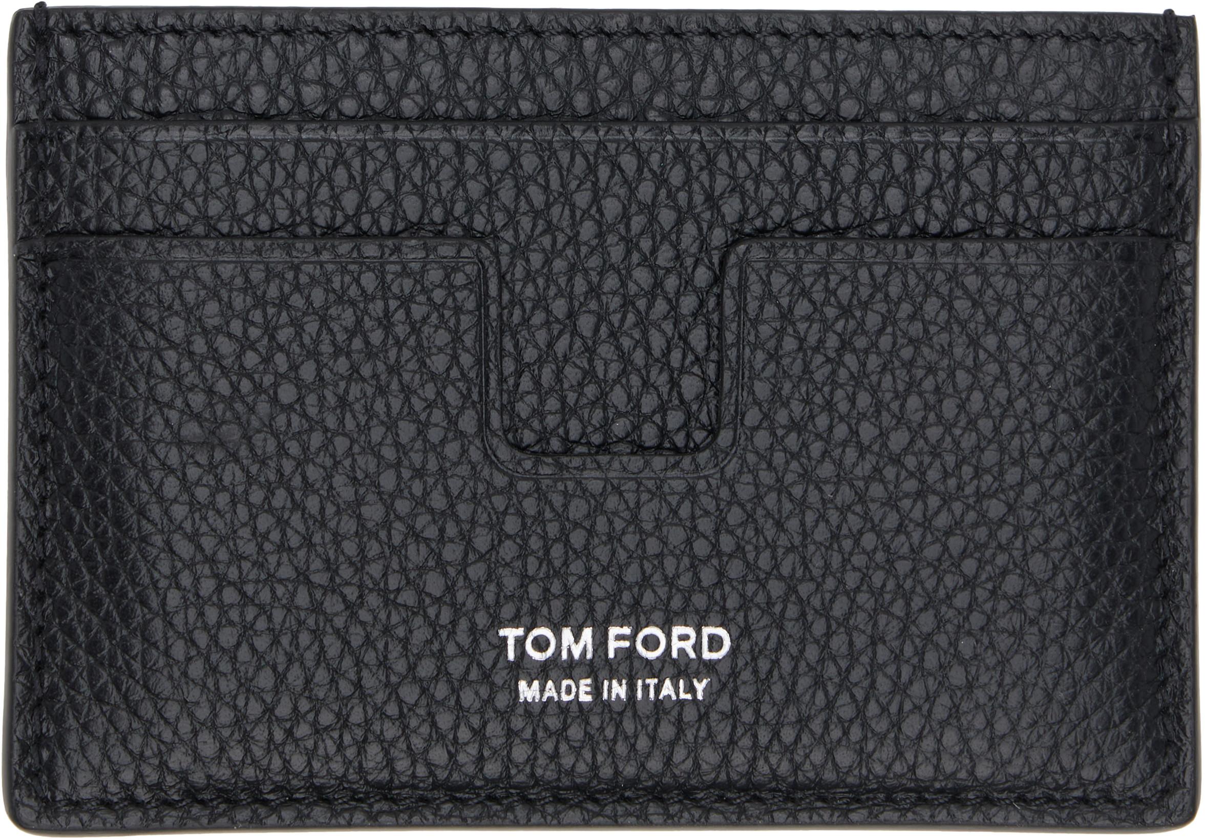 Black Grain Leather Classic Card Holder by TOM FORD