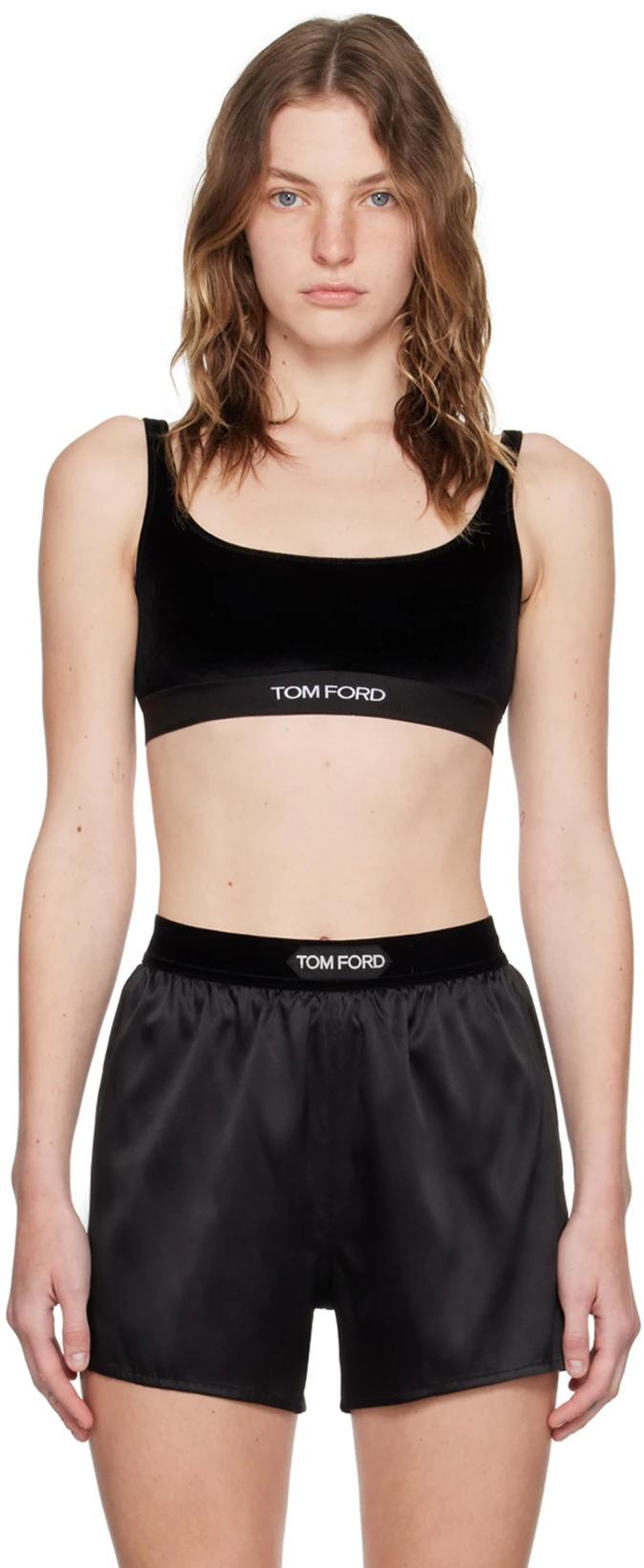 Black Jacquard Bra by TOM FORD