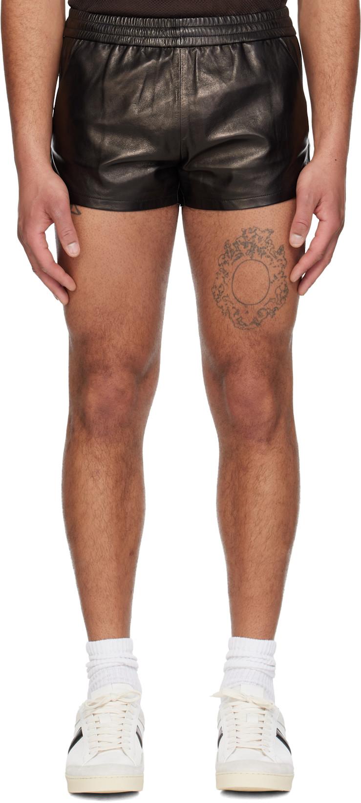 Black Light Nappa Leather Shorts by TOM FORD