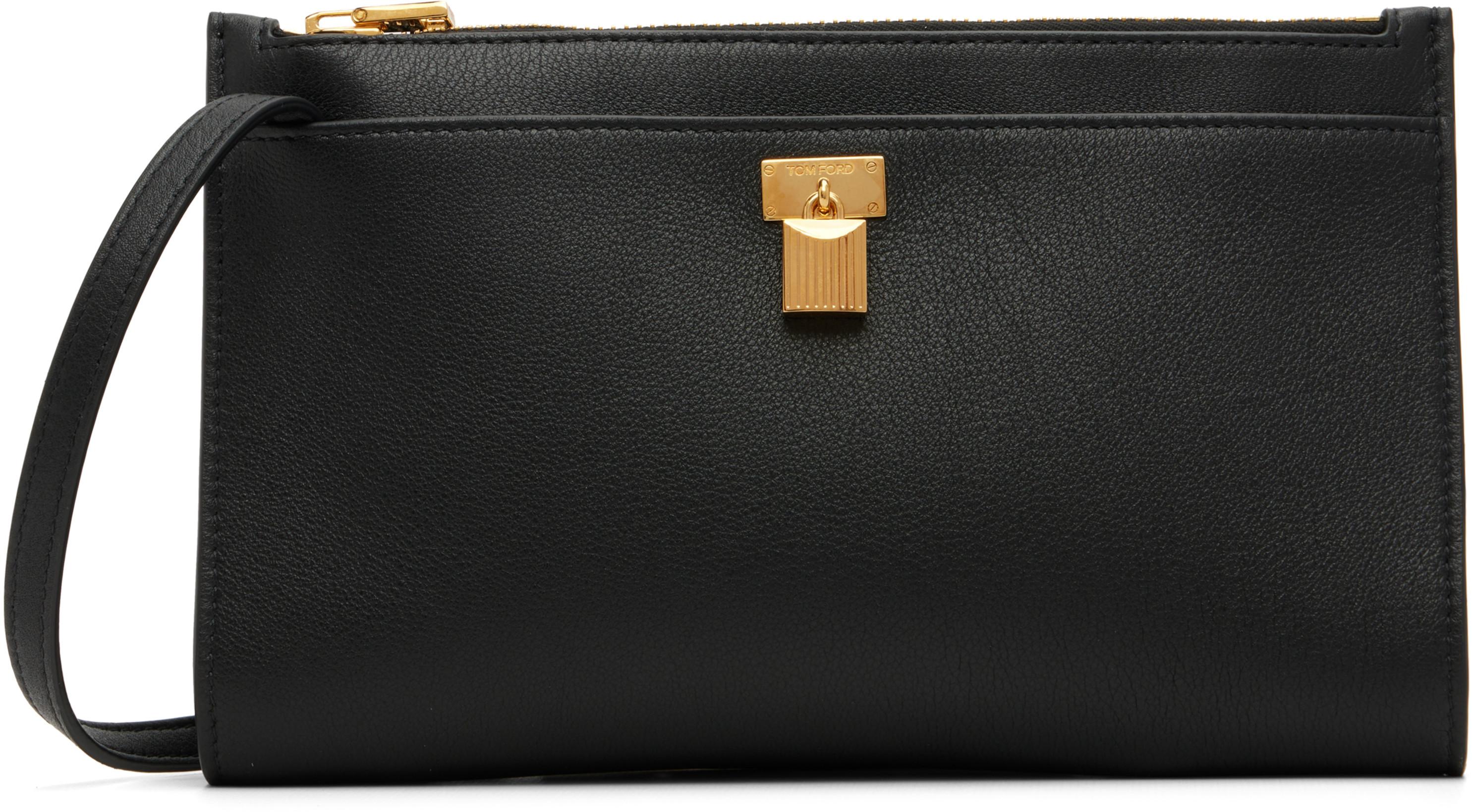 Black Mini Natural Grain Leather Padlock Bag by TOM FORD