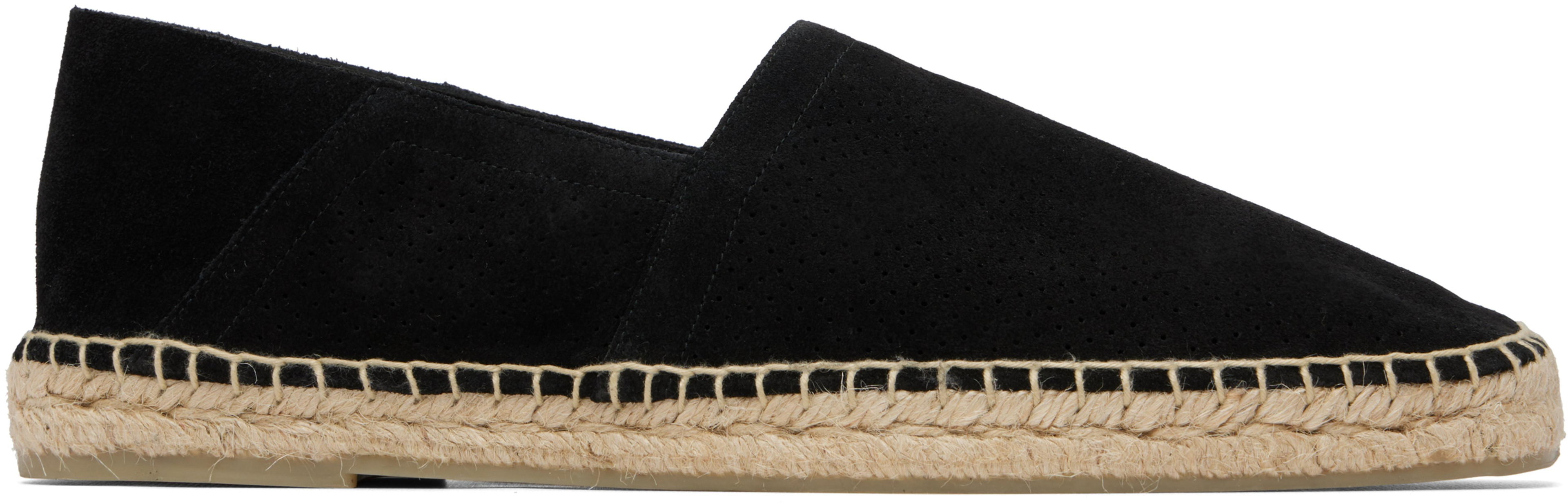Black Perforated Suede Barnes Espadrilles by TOM FORD