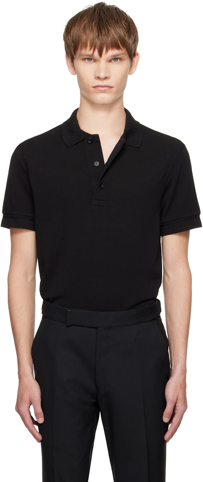 Black Piquet Polo by TOM FORD