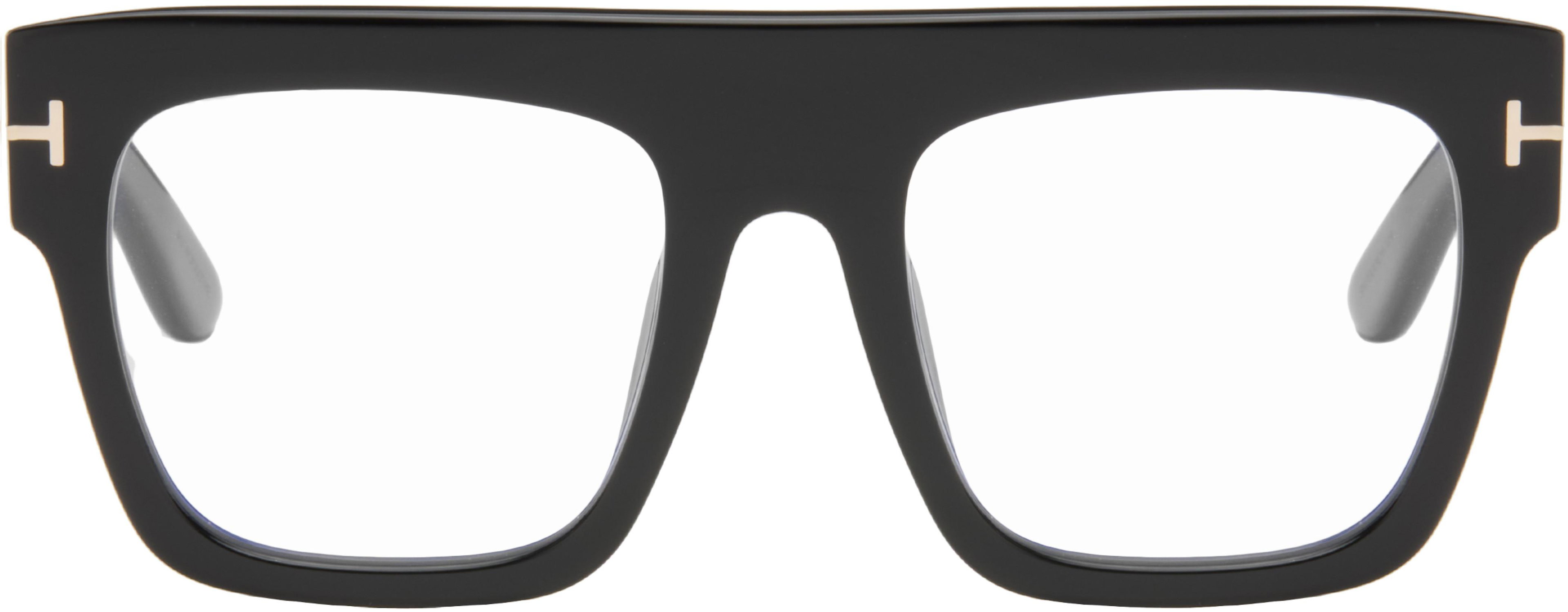 Black Renee Square Blue Light Glasses by TOM FORD