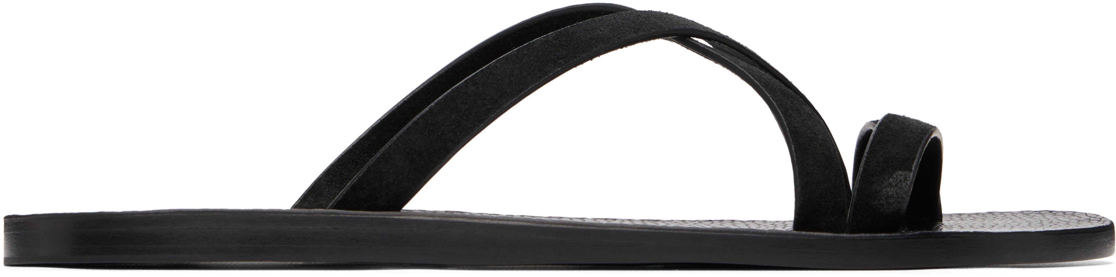 Black Suede Alfred Gladiator Sandals by TOM FORD
