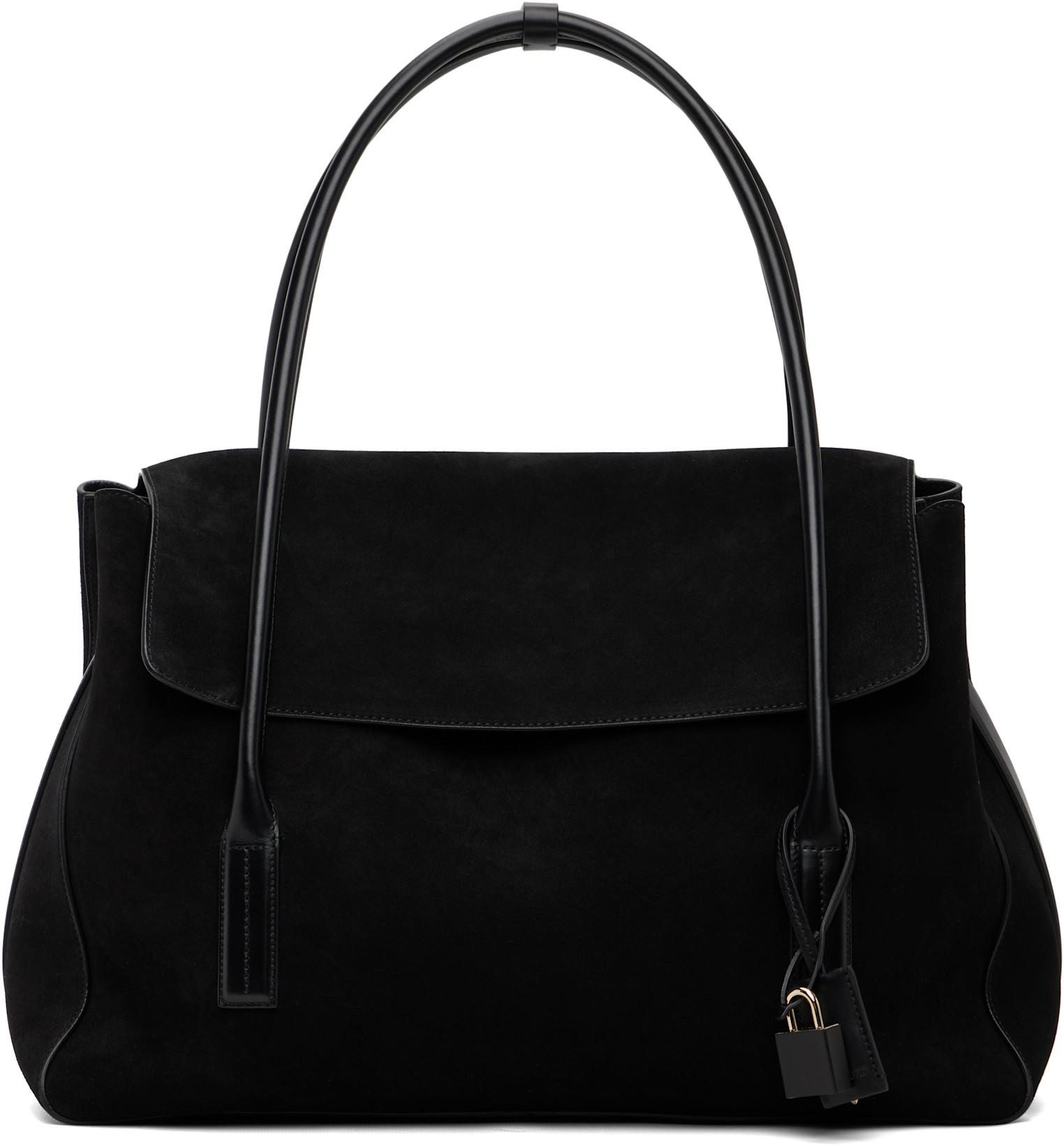 Black Suede Leather Eclipse Large Shoulder Bag by TOM FORD